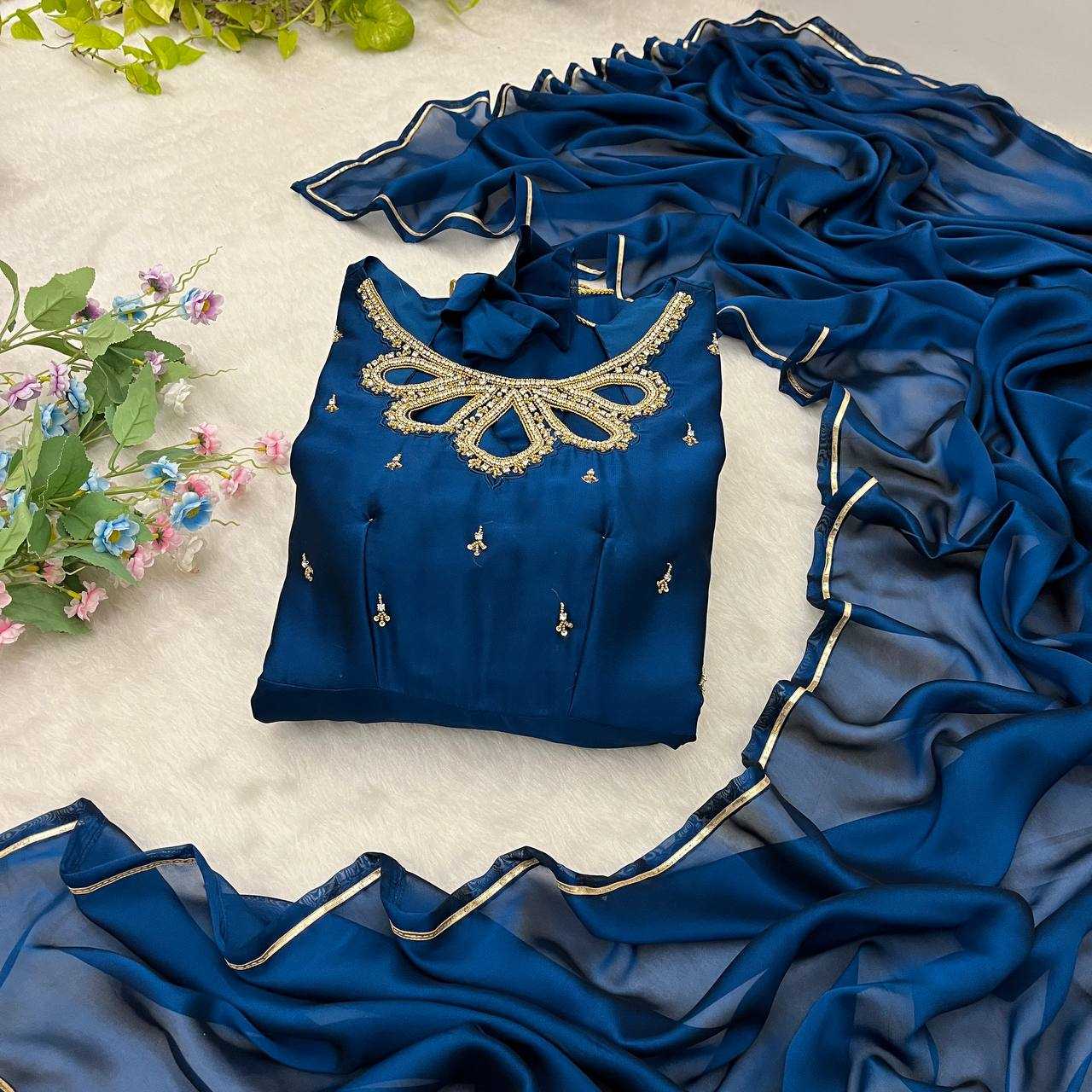 Ynf Georgette KESH513 431 Gowns Wholesale Fancy Gowns Party Wear Gowns Designer Gowns Manufacturer
