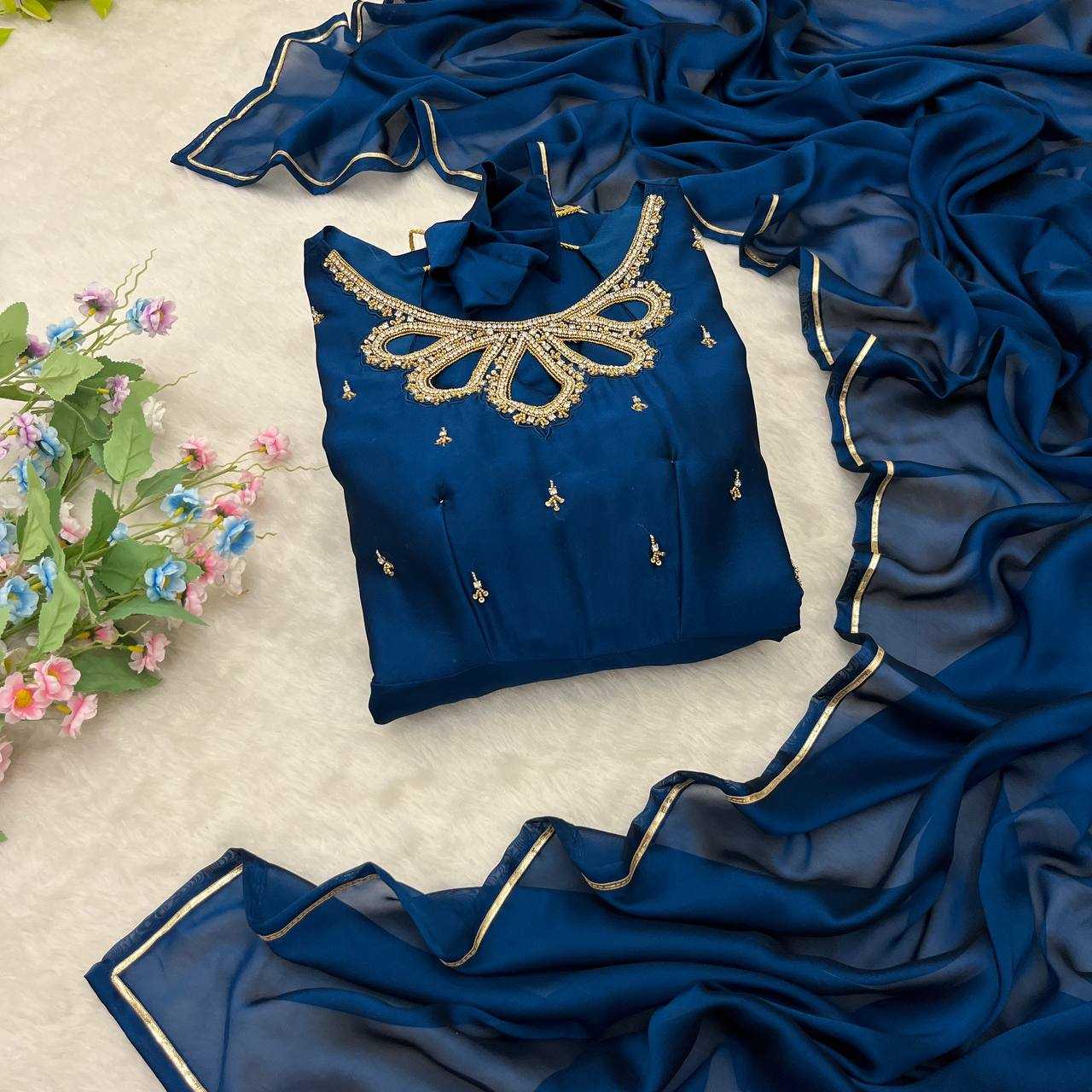 Ynf Georgette KESH513 431 Gowns Wholesale Fancy Gowns Party Wear Gowns Designer Gowns Manufacturer