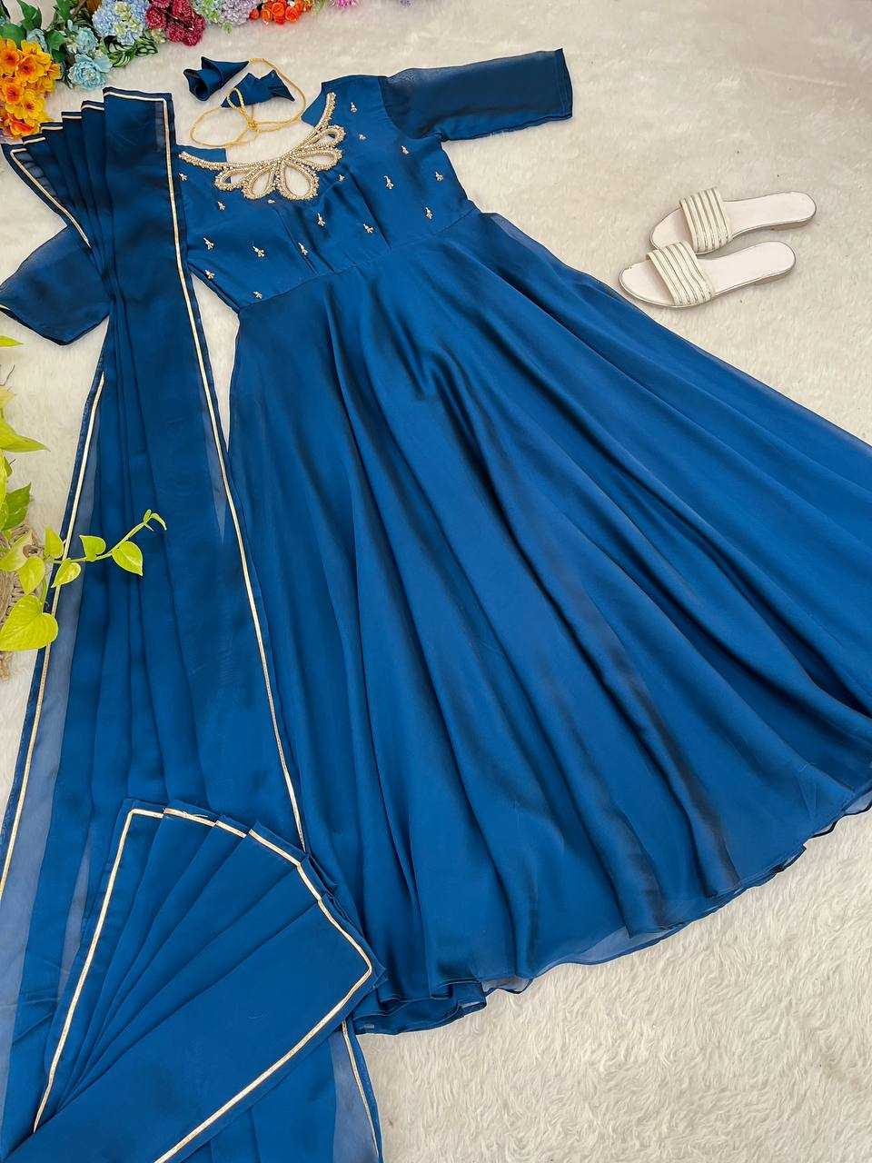 Ynf Georgette KESH513 431 Gowns Wholesale Fancy Gowns Party Wear Gowns Designer Gowns Manufacturer