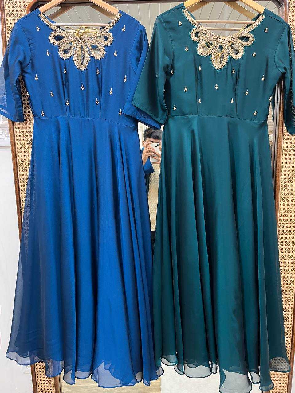 Ynf Georgette KESH513 431 Gowns Wholesale Fancy Gowns Party Wear Gowns Designer Gowns Manufacturer