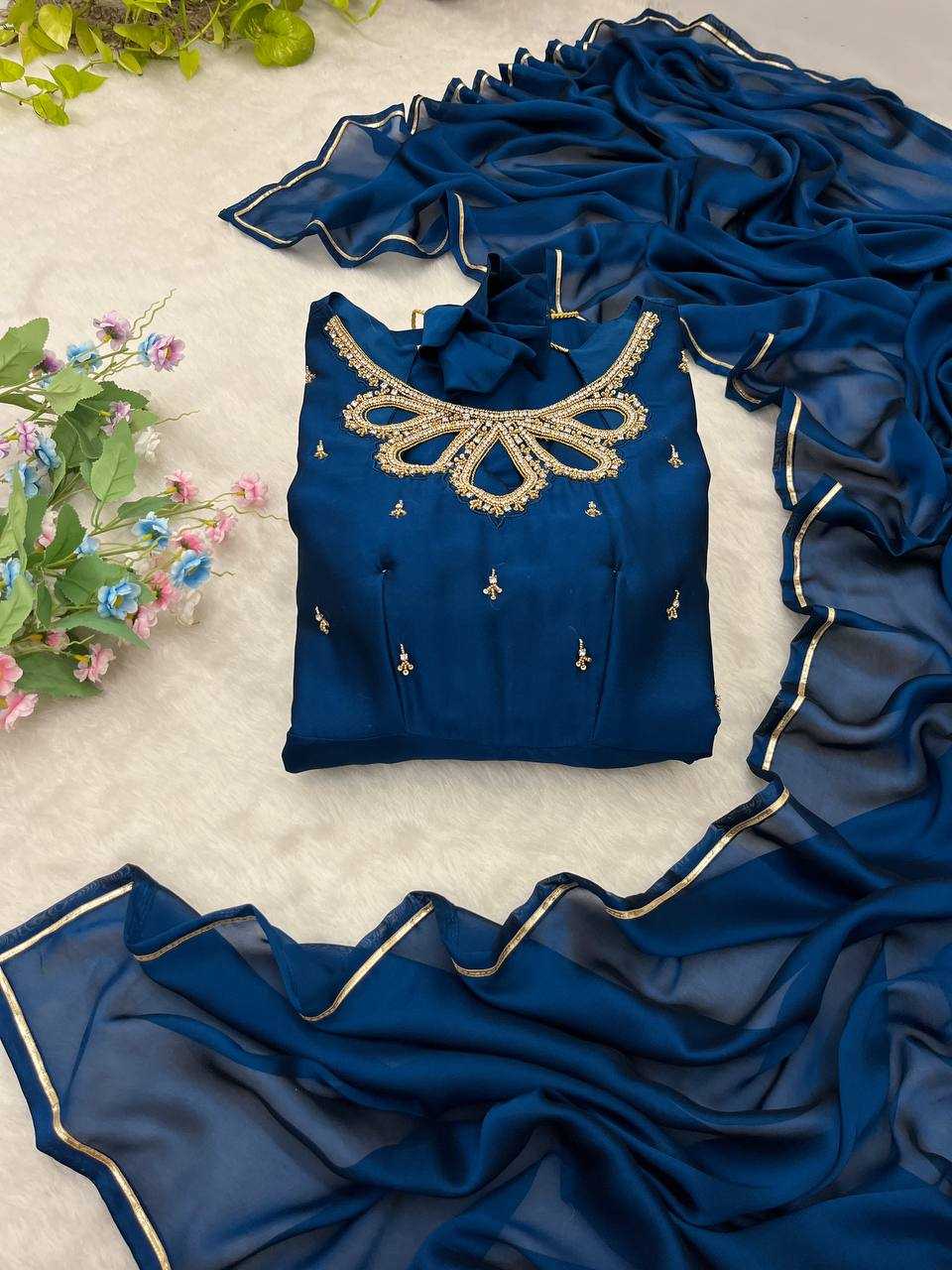 Ynf Georgette KESH513 431 Gowns Wholesale Fancy Gowns Party Wear Gowns Designer Gowns Manufacturer