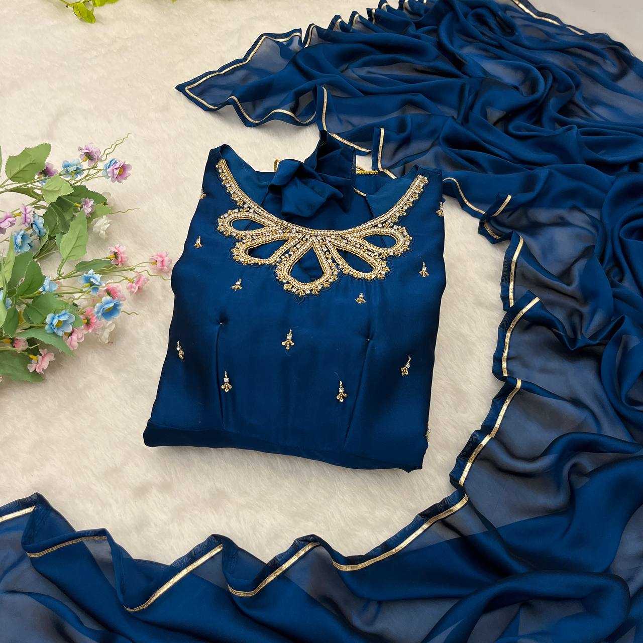 Ynf Georgette KESH513 431 Gowns Wholesale Fancy Gowns Party Wear Gowns Designer Gowns Manufacturer