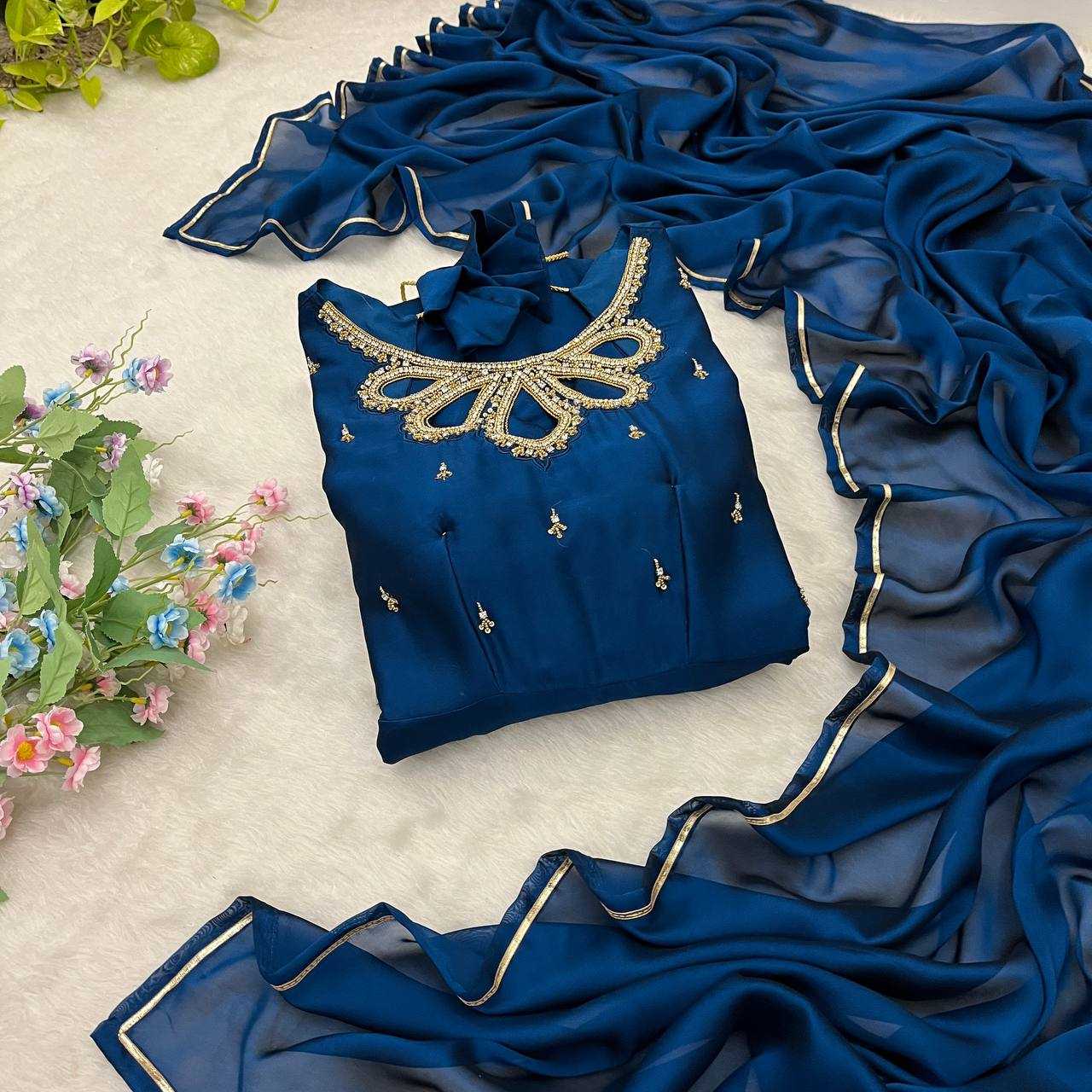 Ynf Georgette KESH513 431 Gowns Wholesale Fancy Gowns Party Wear Gowns Designer Gowns Manufacturer