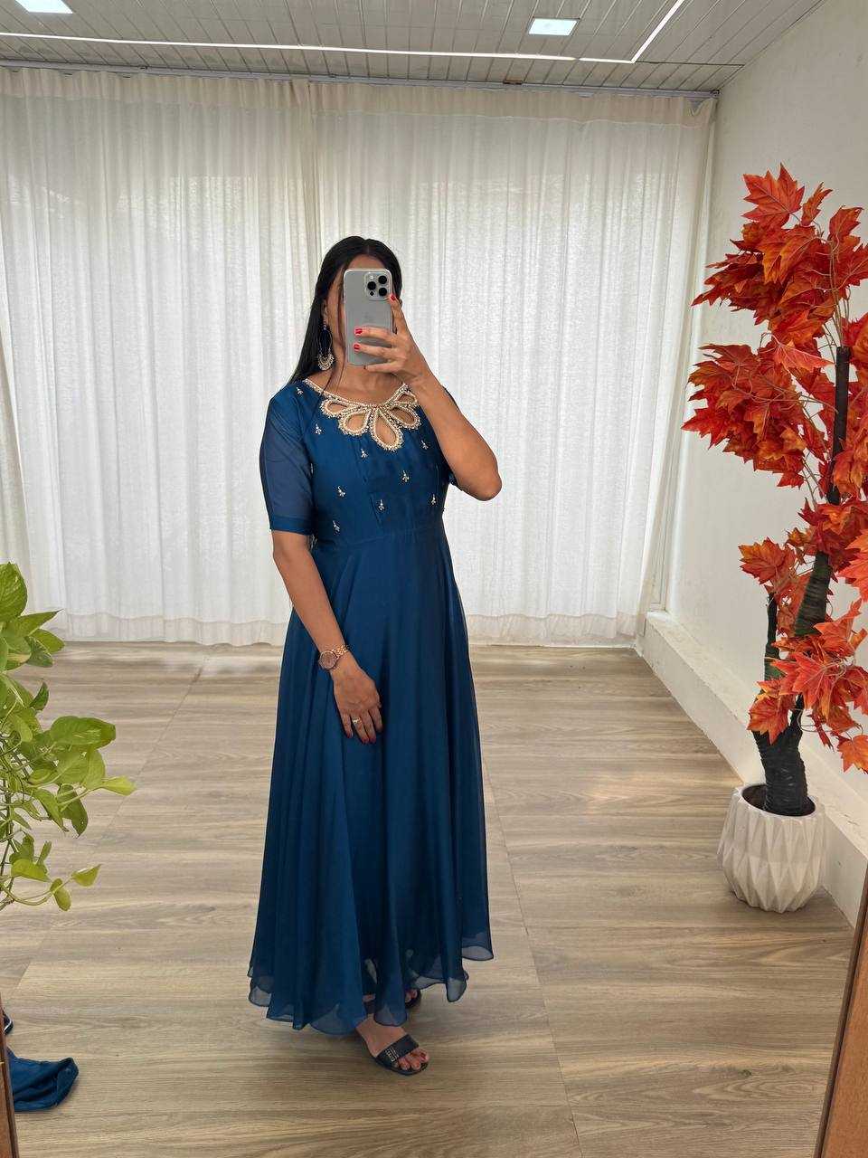 Ynf Georgette KESH513 431 Gowns Wholesale Fancy Gowns Party Wear Gowns Designer Gowns Manufacturer