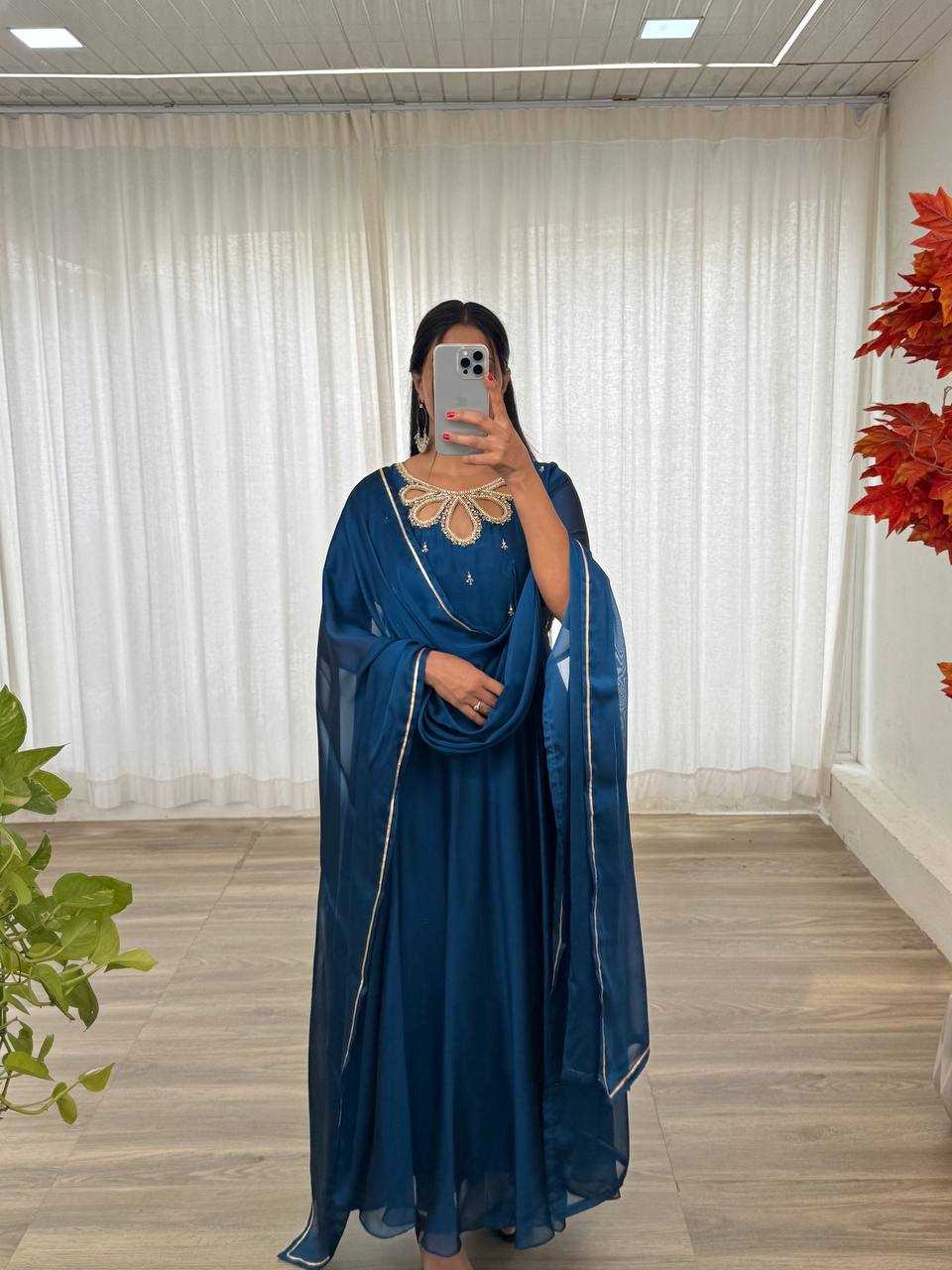 Ynf Georgette KESH513 431 Gowns Wholesale Fancy Gowns Party Wear Gowns Designer Gowns Manufacturer