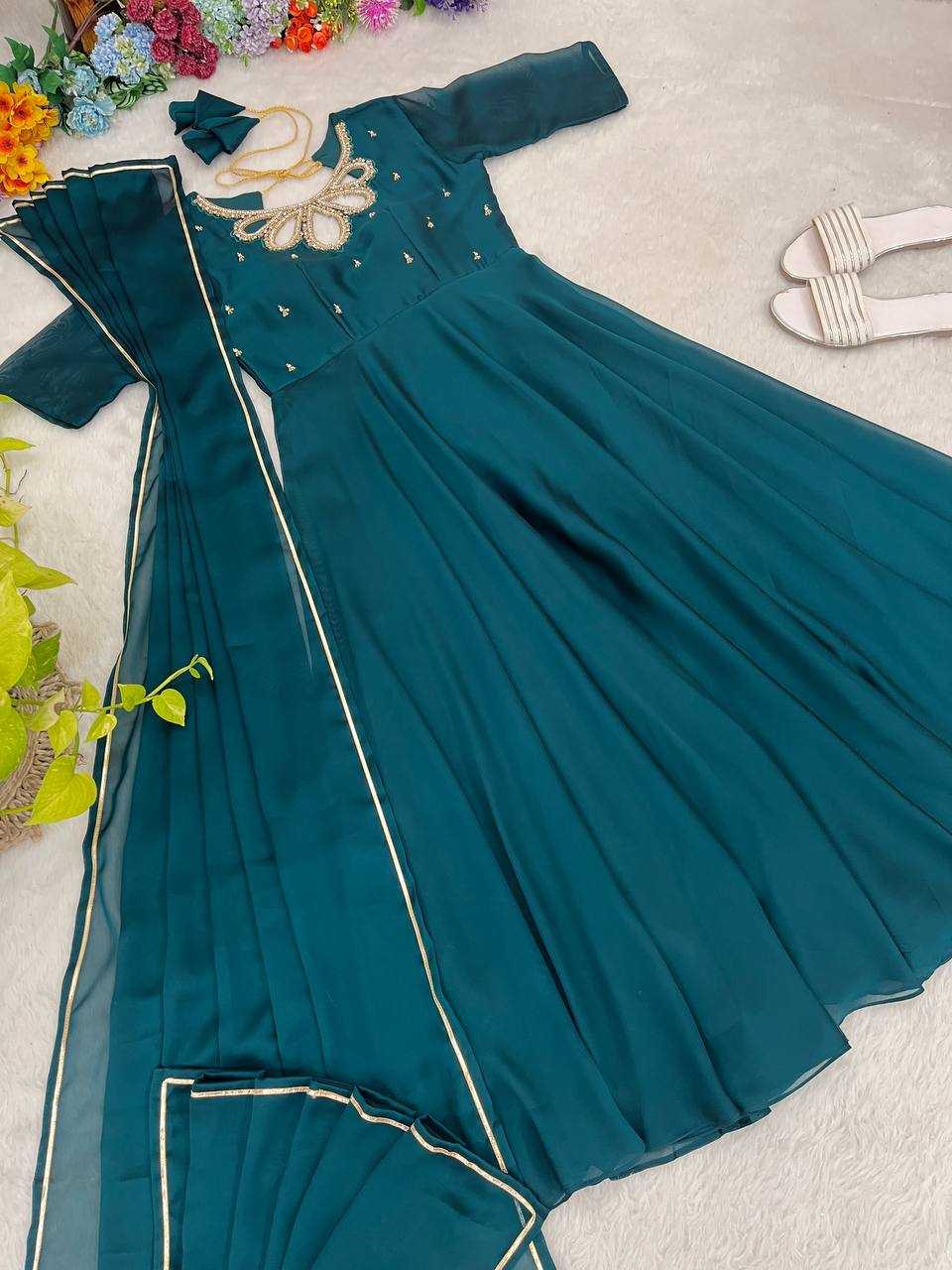 Ynf Georgette KESH513 432 Gowns Wholesale Fancy Gowns Party Wear Gowns Designer Gowns Manufacturer