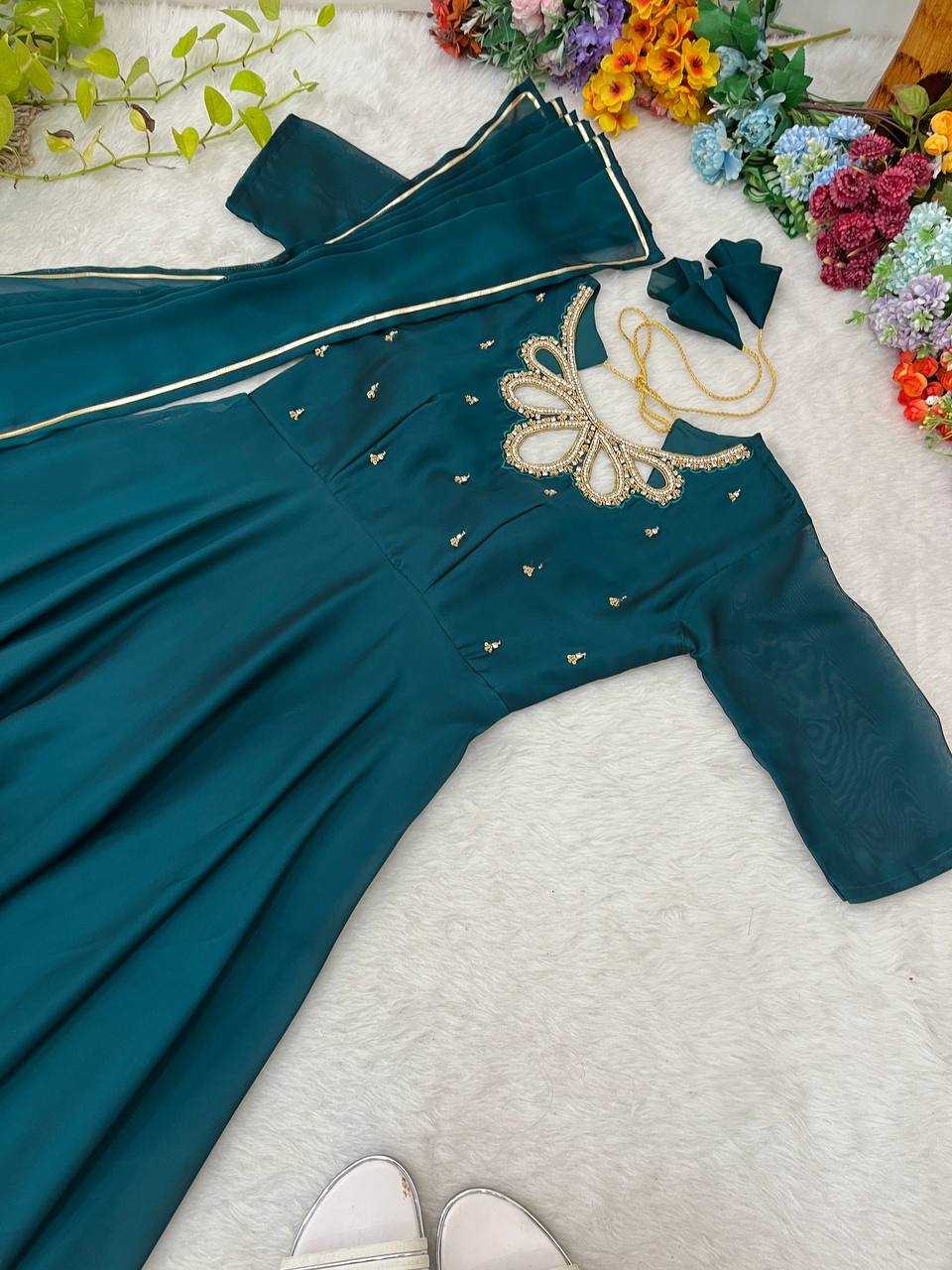 Ynf Georgette KESH513 432 Gowns Wholesale Fancy Gowns Party Wear Gowns Designer Gowns Manufacturer