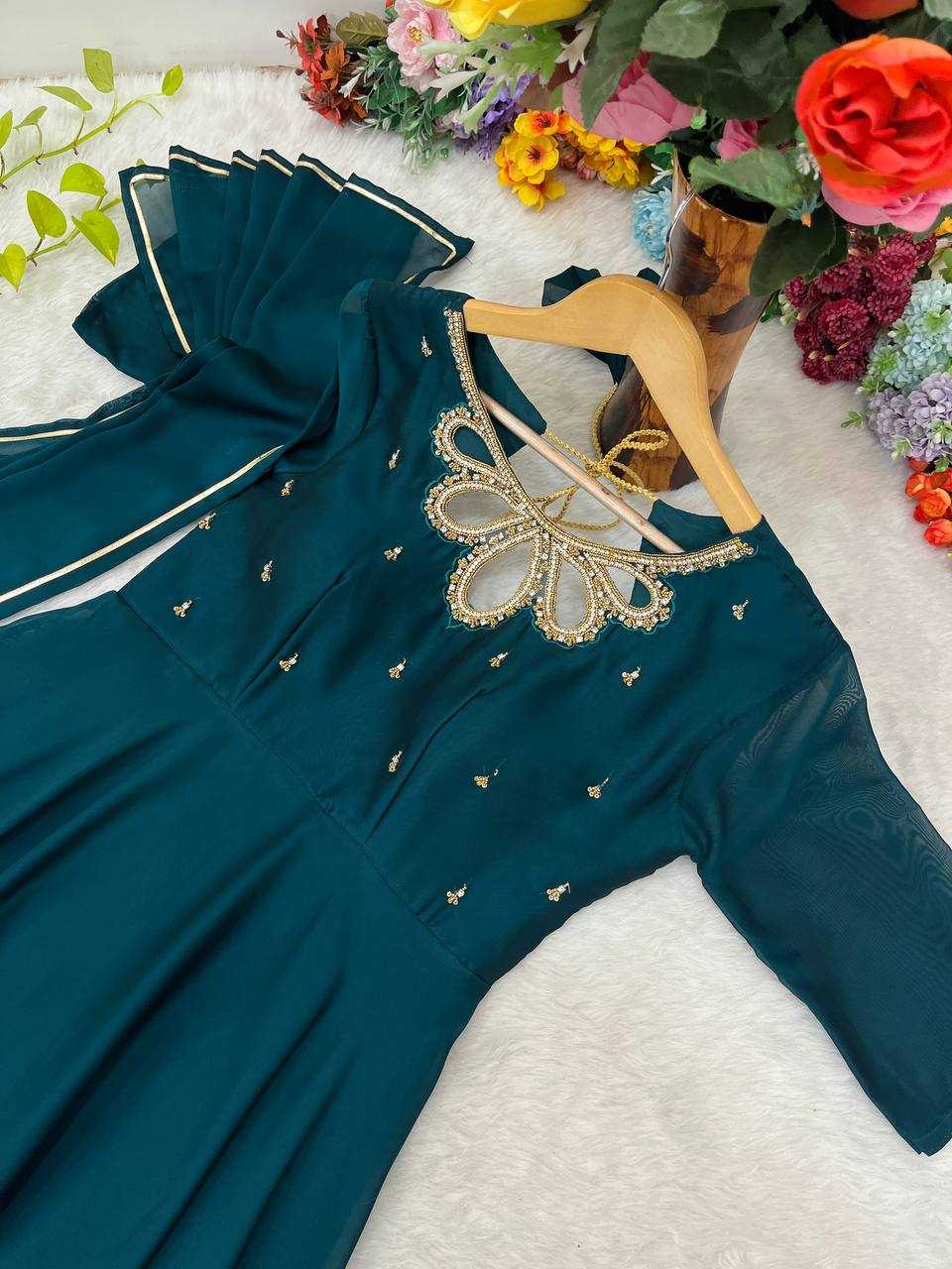 Ynf Georgette KESH513 432 Gowns Wholesale Fancy Gowns Party Wear Gowns Designer Gowns Manufacturer
