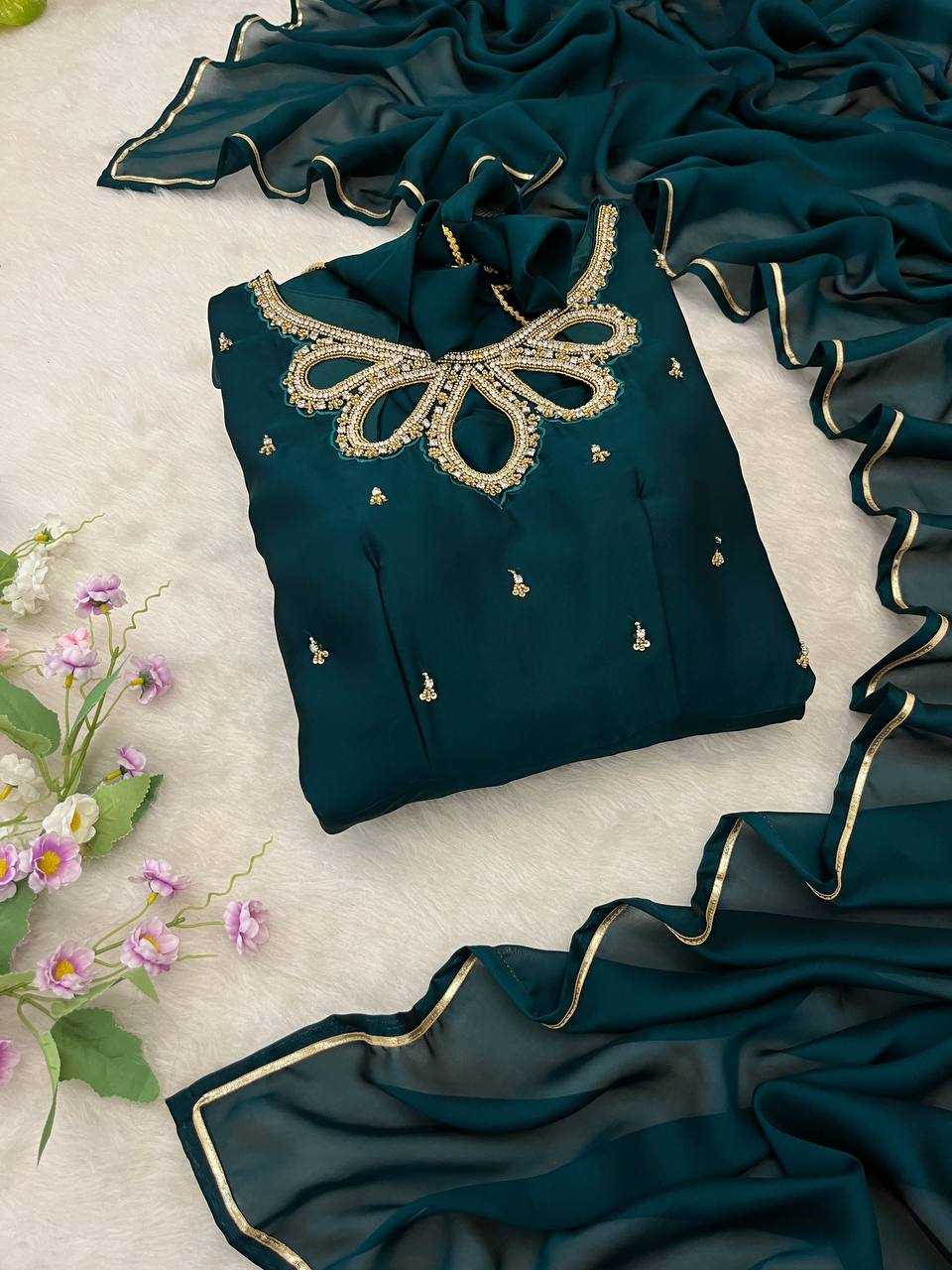 Ynf Georgette KESH513 432 Gowns Wholesale Fancy Gowns Party Wear Gowns Designer Gowns Manufacturer
