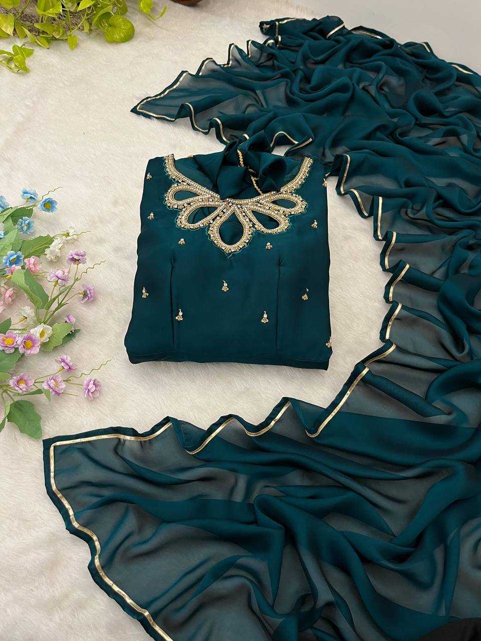 Ynf Georgette KESH513 432 Gowns Wholesale Fancy Gowns Party Wear Gowns Designer Gowns Manufacturer