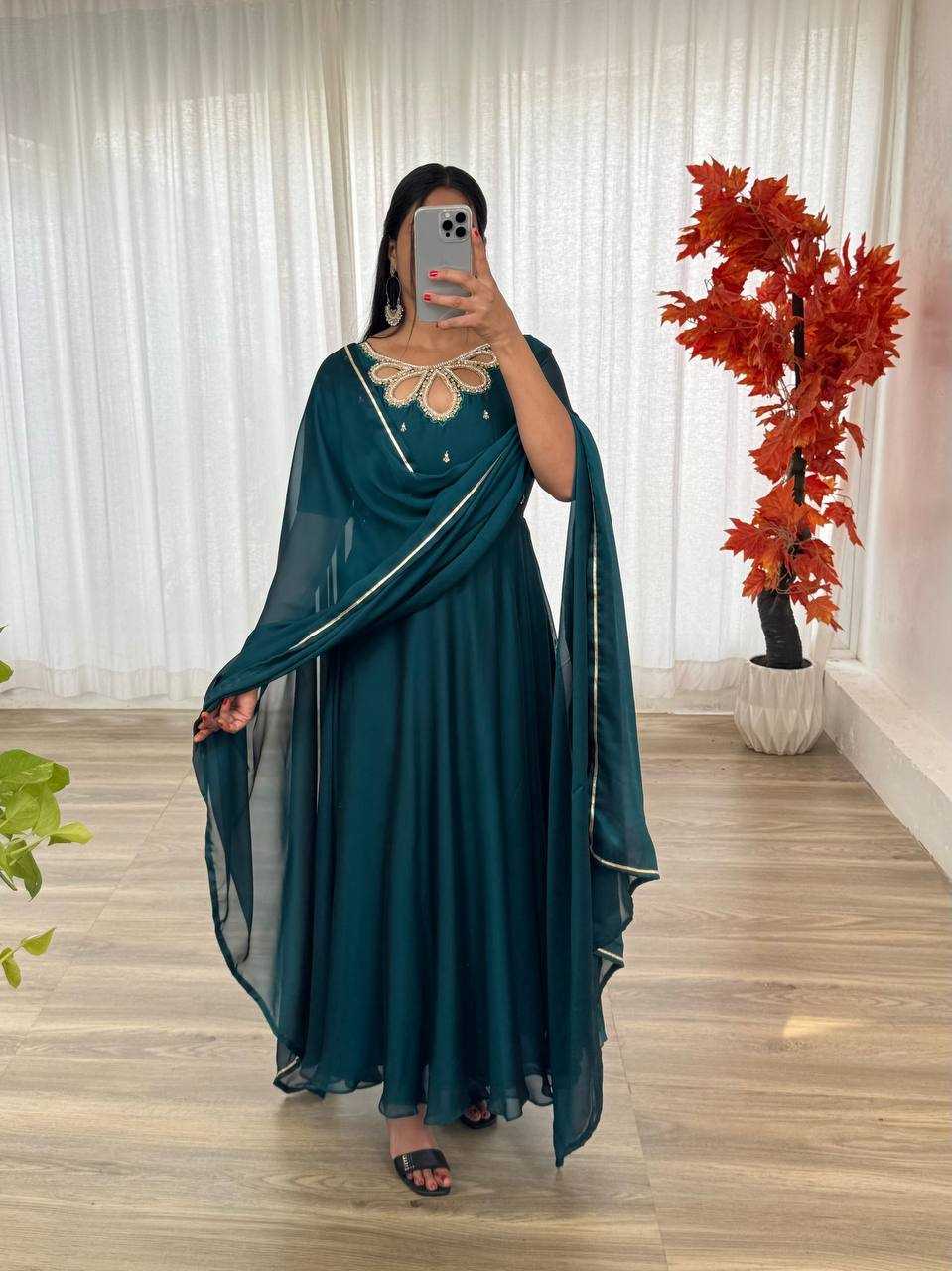Ynf Georgette KESH513 432 Gowns Wholesale Fancy Gowns Party Wear Gowns Designer Gowns Manufacturer
