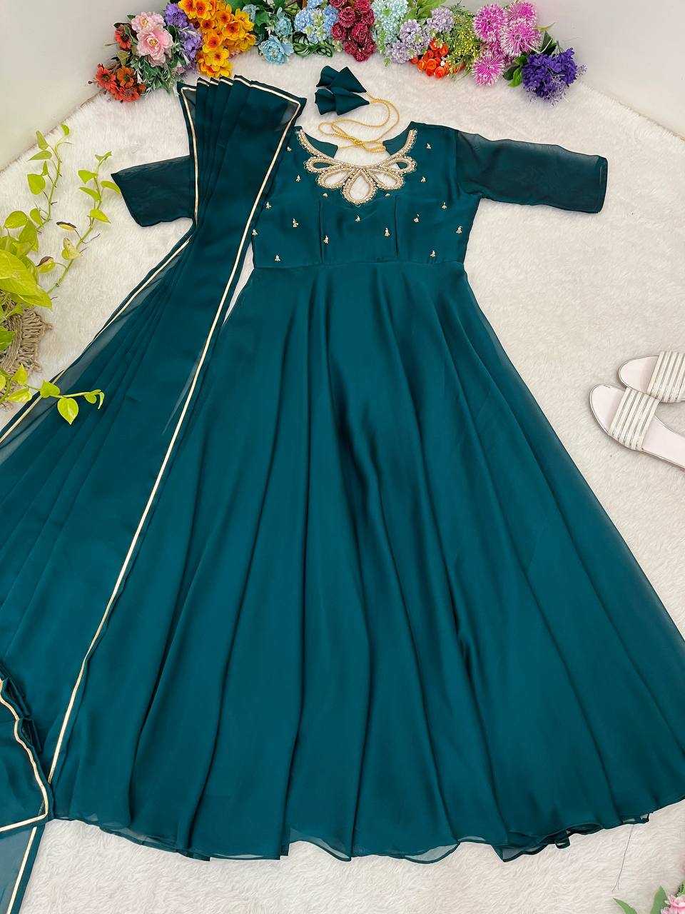 Ynf Georgette KESH513 432 Gowns Wholesale Fancy Gowns Party Wear Gowns Designer Gowns Manufacturer