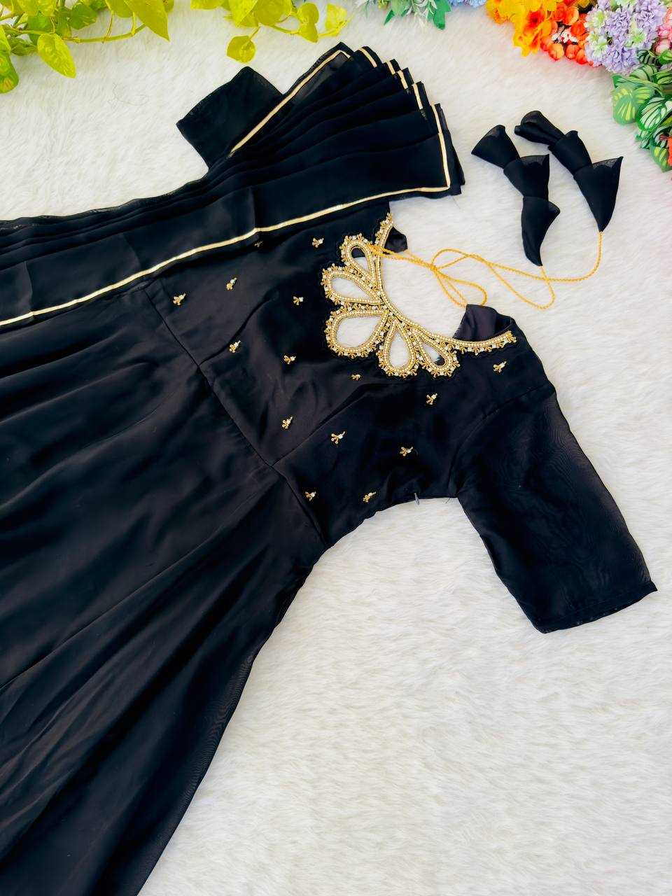 Ynf Georgette KESH513 440 Gowns Wholesale Fancy Gowns Party Wear Gowns Designer Gowns Manufacturer