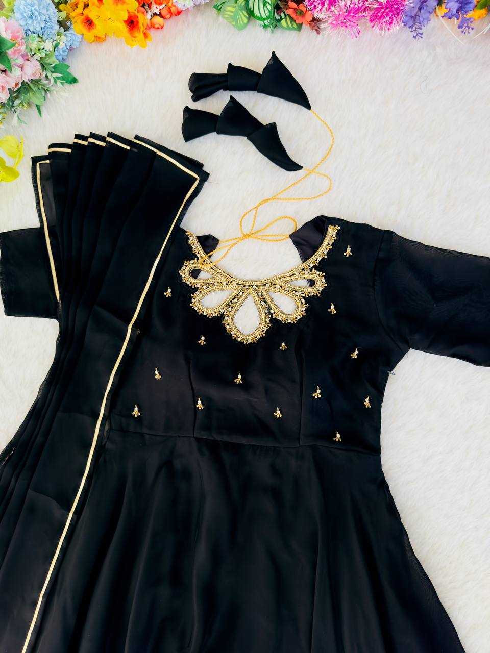 Ynf Georgette KESH513 440 Gowns Wholesale Fancy Gowns Party Wear Gowns Designer Gowns Manufacturer