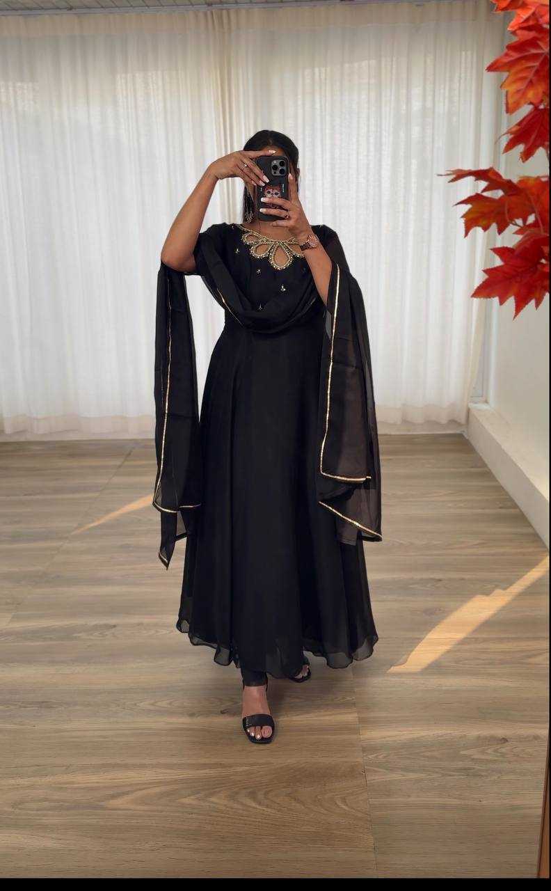 Ynf Georgette KESH513 440 Gowns Wholesale Fancy Gowns Party Wear Gowns Designer Gowns Manufacturer