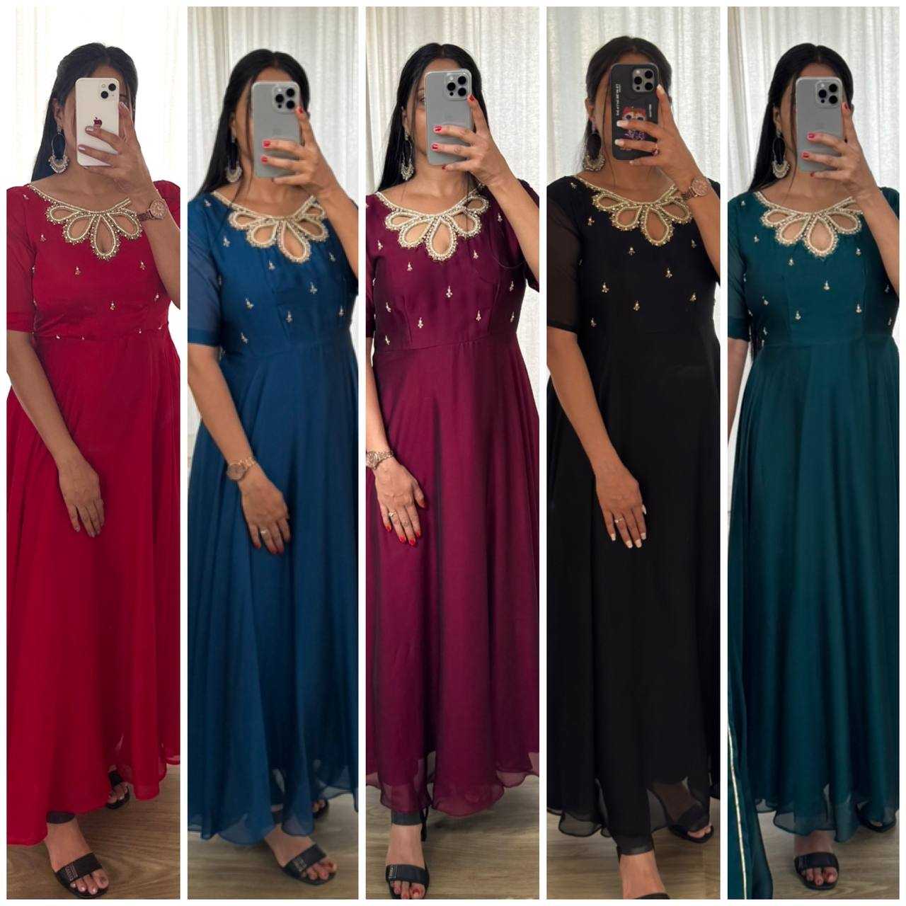 Ynf Georgette KESH513 440 Gowns Wholesale Fancy Gowns Party Wear Gowns Designer Gowns Manufacturer