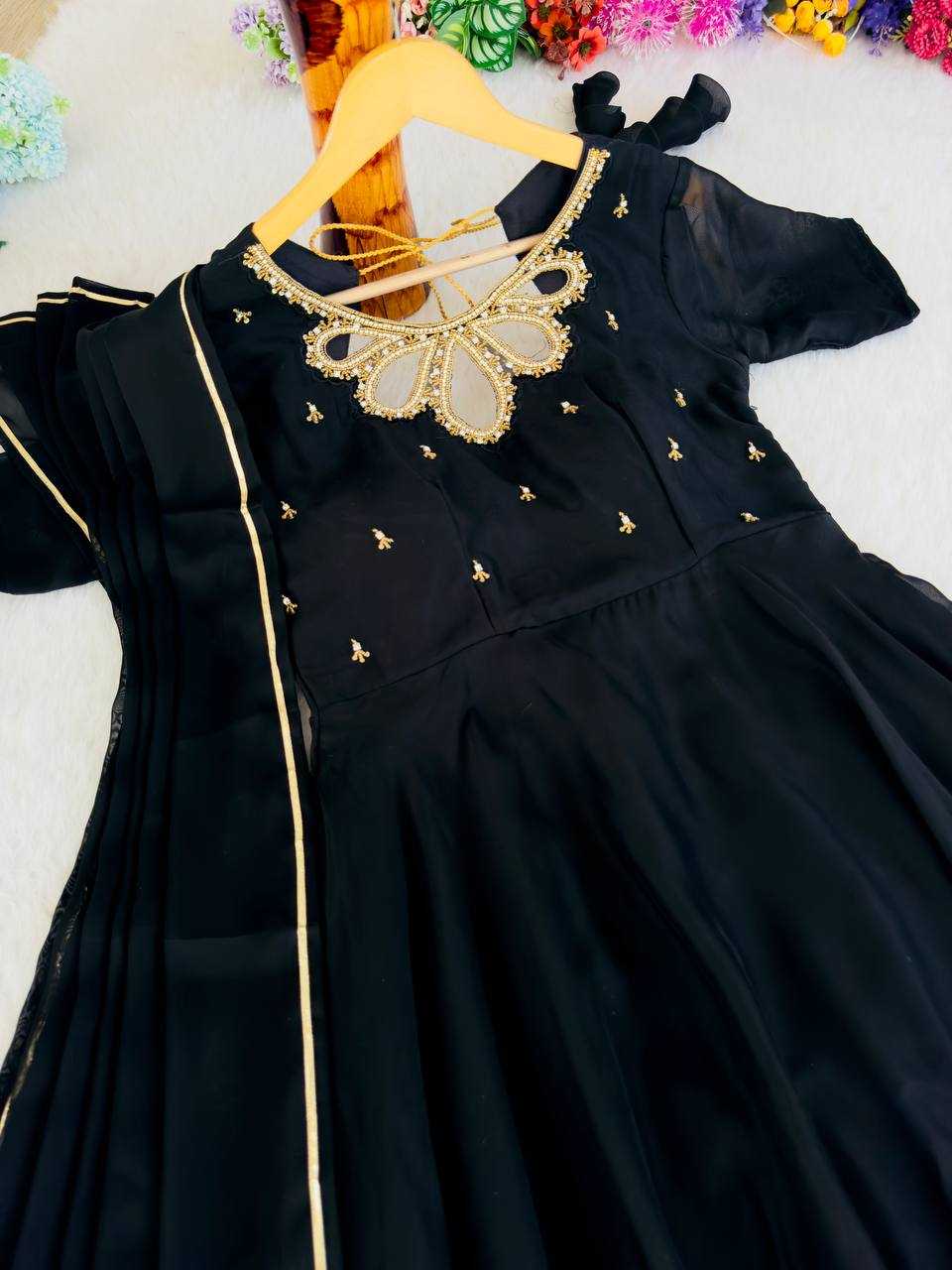 Ynf Georgette KESH513 440 Gowns Wholesale Fancy Gowns Party Wear Gowns Designer Gowns Manufacturer