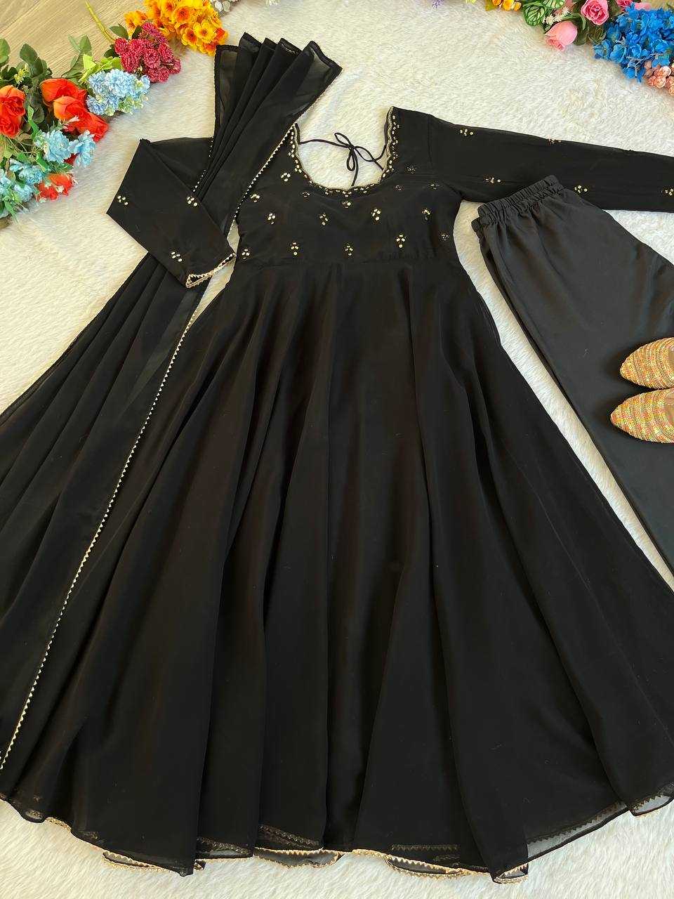 Ynf Georgette KESH513 461 Gowns Wholesale Embroidery Gowns Georgette Gown Gown With Dupatta Manufacturer