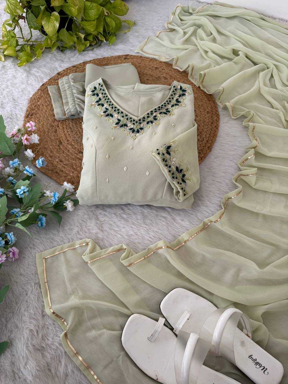 Ynf Georgette KESH513 468 Gowns Wholesale Embroidery Gowns Georgette Gown Full Sleeve Gowns Manufacturer