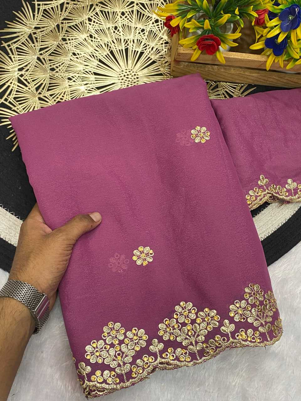 Ynf Georgette KESH514 NEW DESIGN Sarees Wedding Collections Festive Collections Wholesale Georgette Sarees Zari Border Sarees Sarees With Blouse Manufacturer