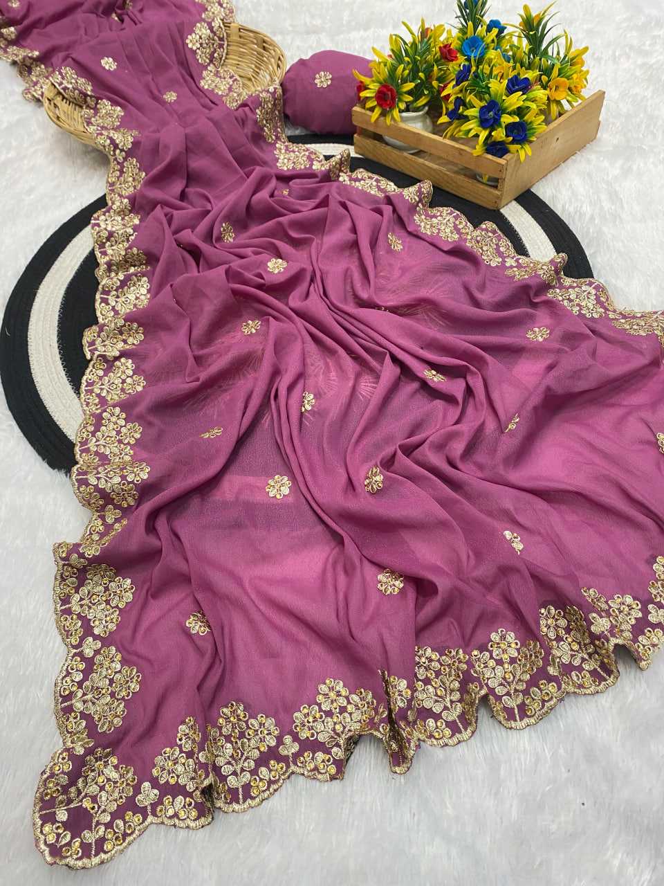 Ynf Georgette KESH514 NEW DESIGN Sarees Wedding Collections Festive Collections Wholesale Georgette Sarees Zari Border Sarees Sarees With Blouse Manufacturer