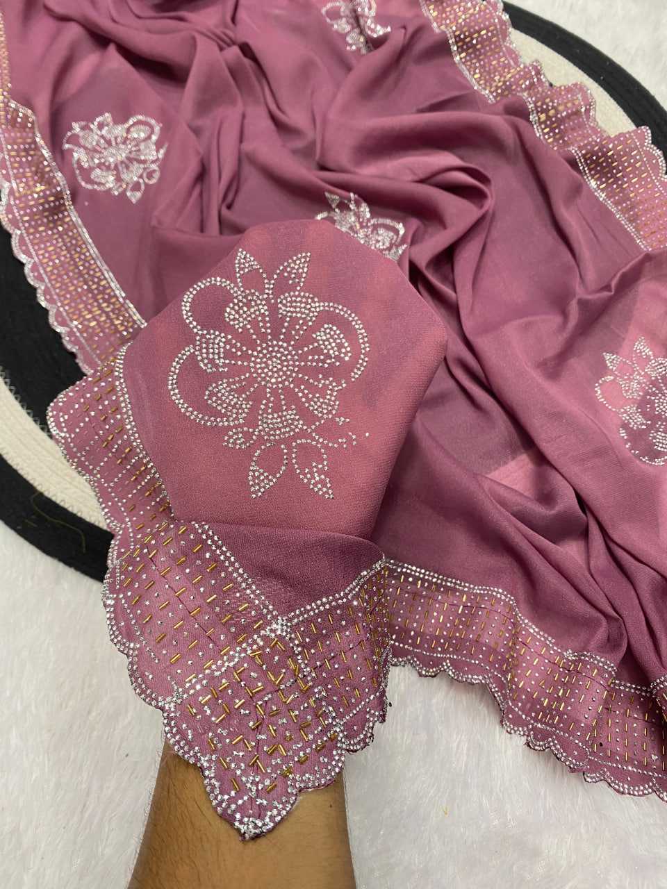 Ynf Georgette KESH514 STAR Sarees Wedding Collections Festive Collections Wholesale Georgette Sarees Swarovski Sarees Sarees With Blouse Manufacturer