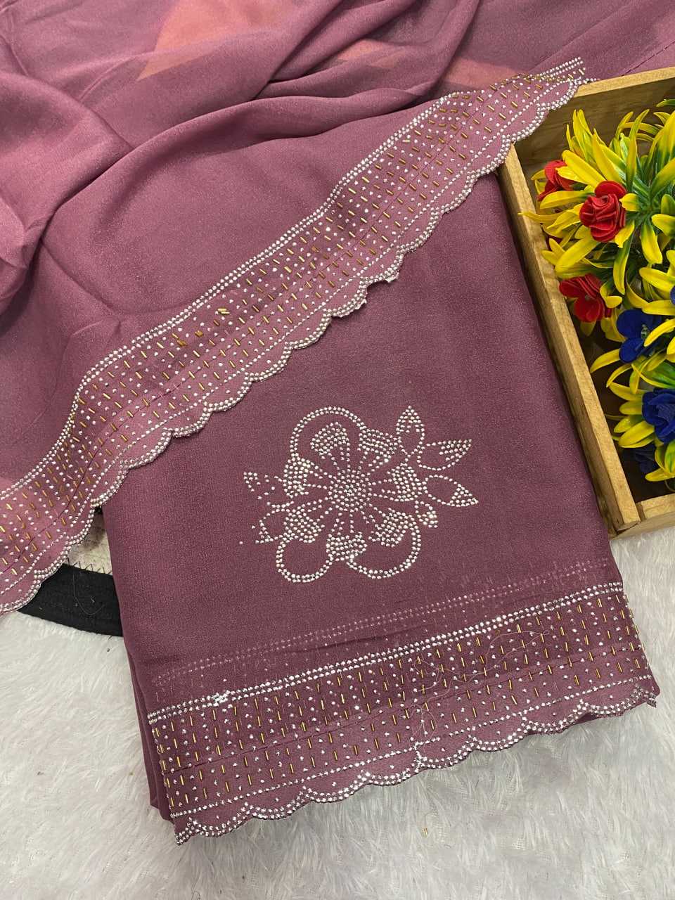 Ynf Georgette KESH514 STAR Sarees Wedding Collections Festive Collections Wholesale Georgette Sarees Swarovski Sarees Sarees With Blouse Manufacturer