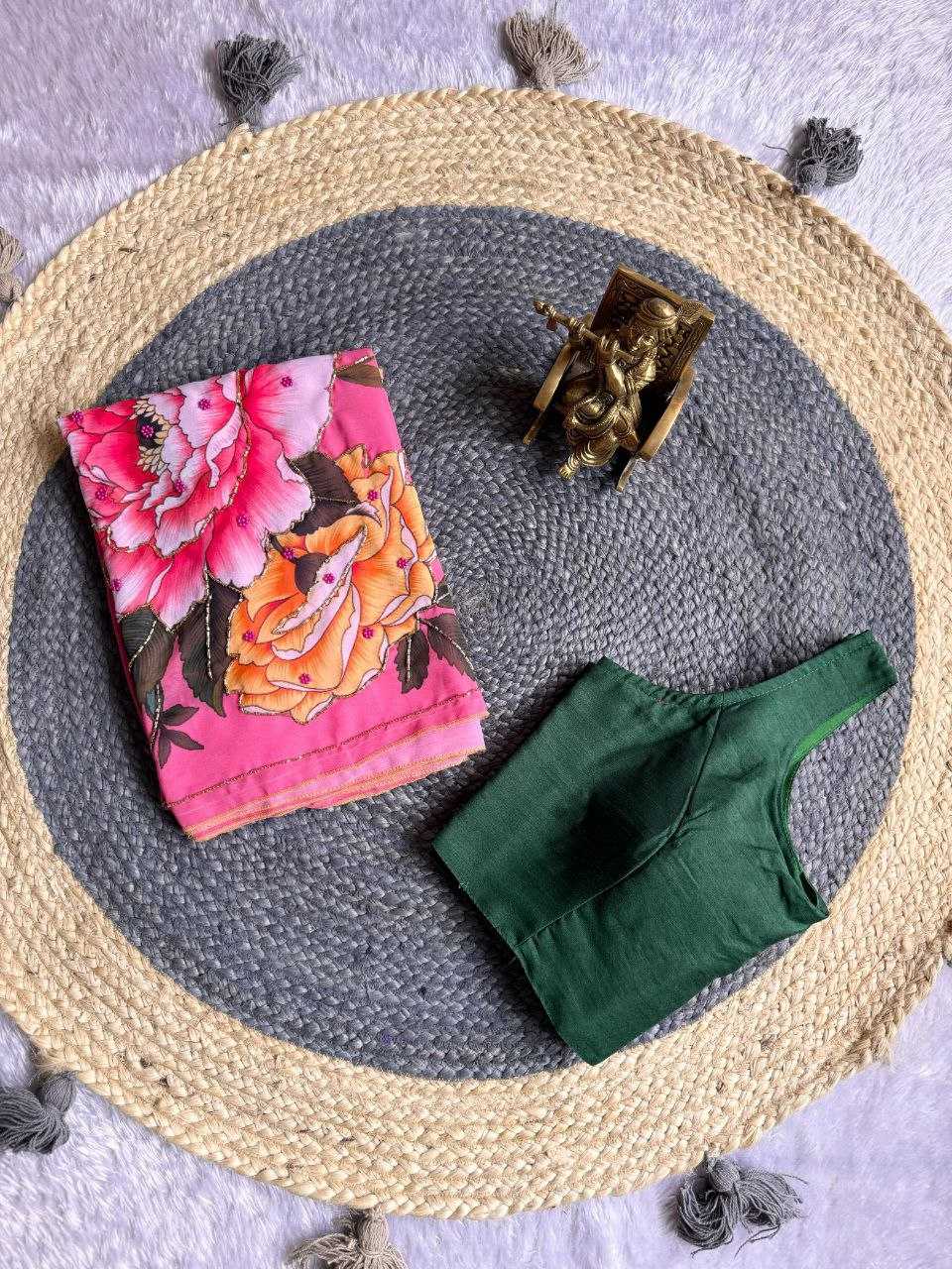Ynf Georgette KESH518 4321 Sarees Wholesale Georgette Sarees Hand Work Sarees Printed Georgette Saree Manufacturer