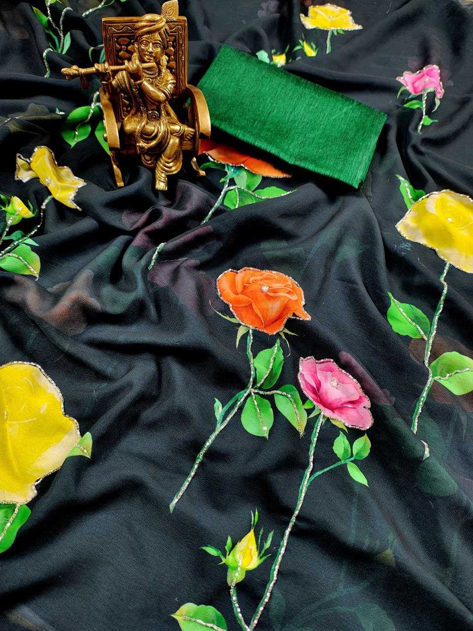 Ynf Georgette KESH518 4393 Sarees Wedding Collections Festive Collections Wholesale Printed Sarees Georgette Sarees Hand Work Sarees Manufacturer