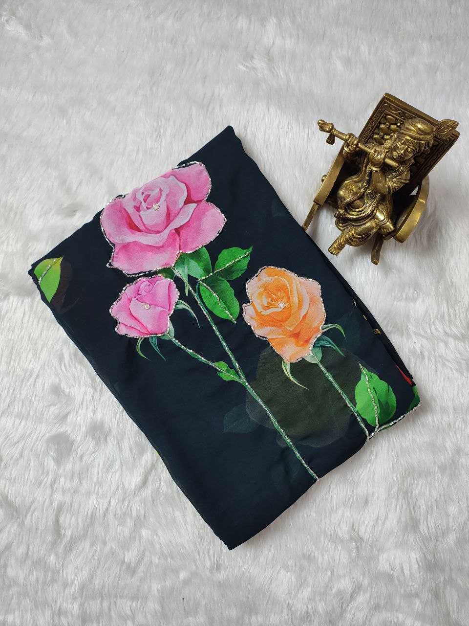 Ynf Georgette KESH518 4393 Sarees Wedding Collections Festive Collections Wholesale Printed Sarees Georgette Sarees Hand Work Sarees Manufacturer