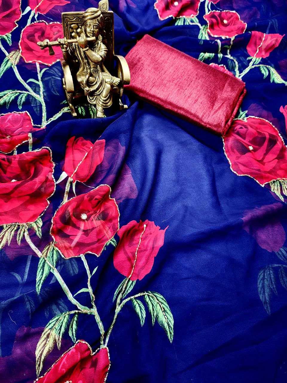 Ynf Georgette KESH518 4394 Sarees Wedding Collections Festive Collections Wholesale Printed Sarees Georgette Sarees Hand Work Sarees Manufacturer