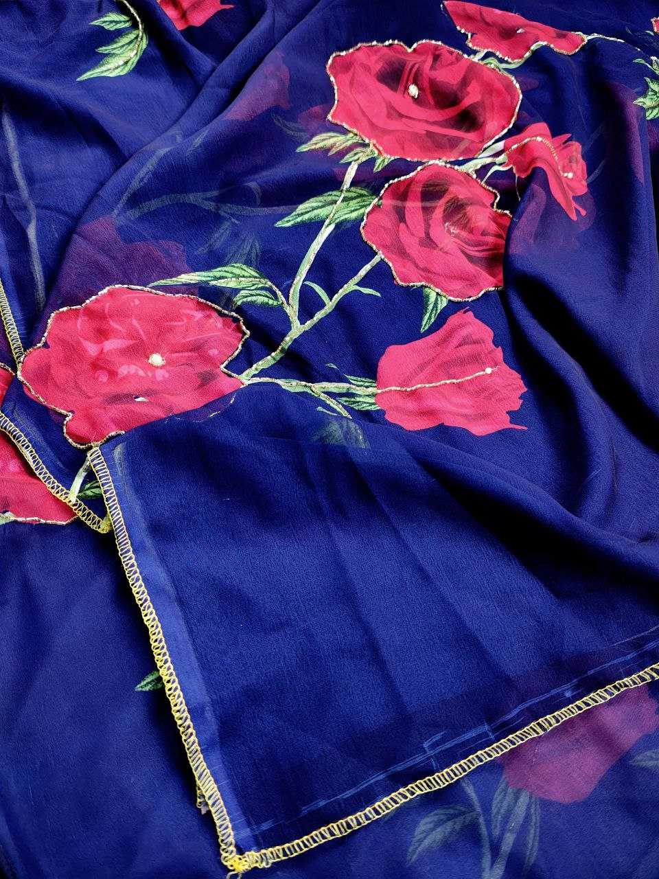 Ynf Georgette KESH518 4394 Sarees Wedding Collections Festive Collections Wholesale Printed Sarees Georgette Sarees Hand Work Sarees Manufacturer