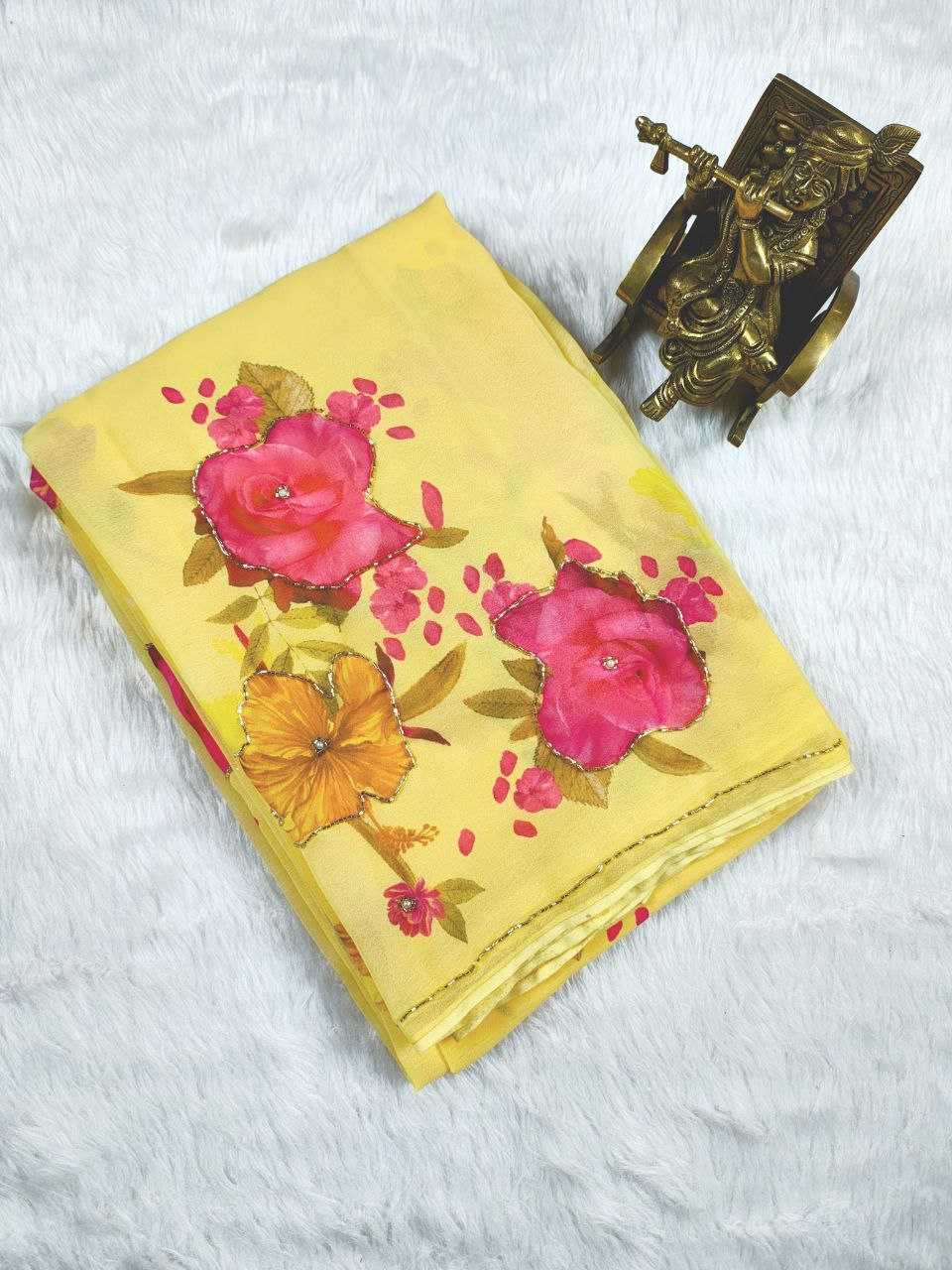 Ynf Georgette KESH518 4395 Sarees Wedding Collections Festive Collections Wholesale Printed Sarees Georgette Sarees Hand Work Sarees Manufacturer