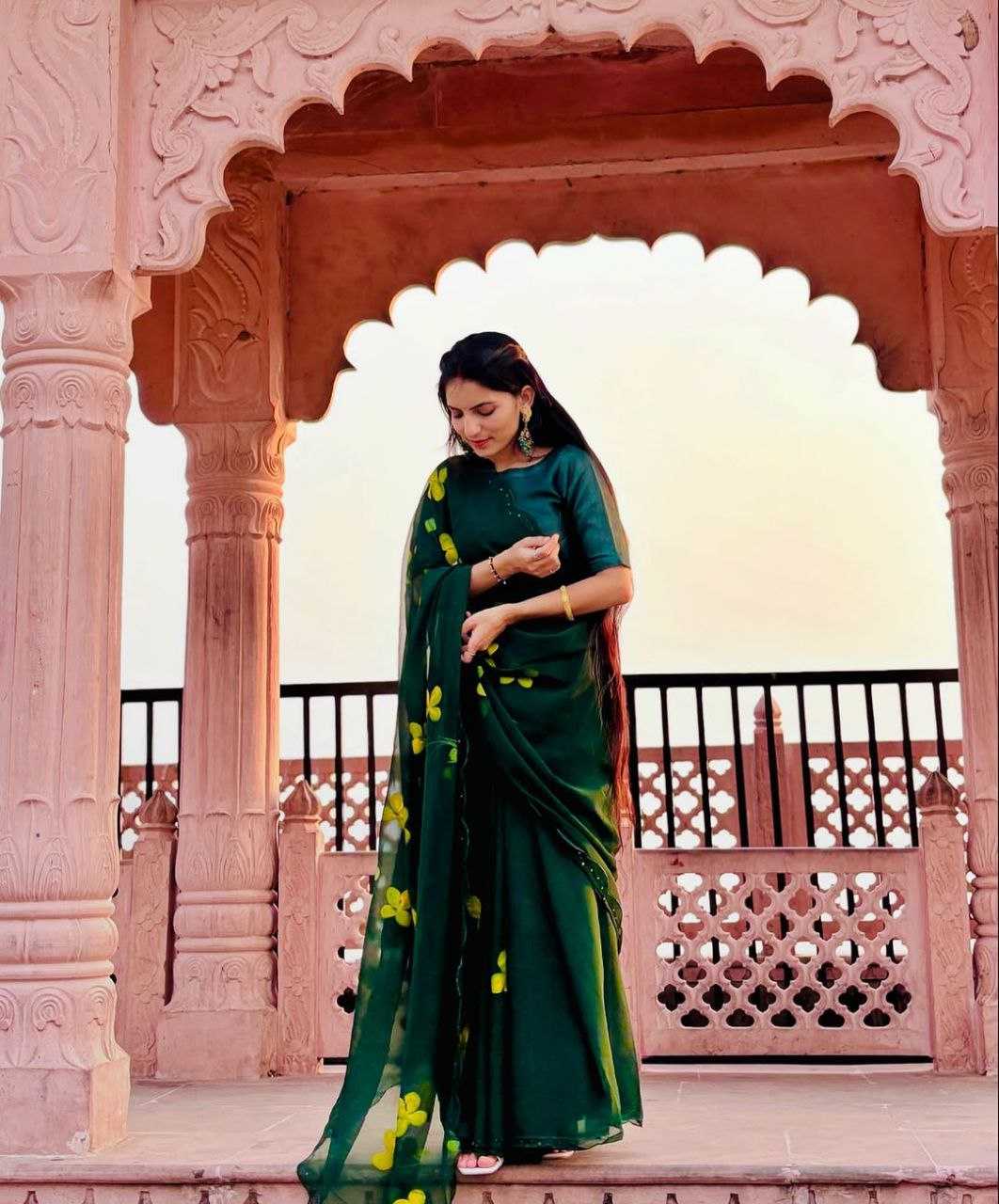 Ynf Georgette KESH518 4396 Sarees Wedding Collections Festive Collections Wholesale Georgette Sarees Sequence Sarees Sarees With Blouse Manufacturer