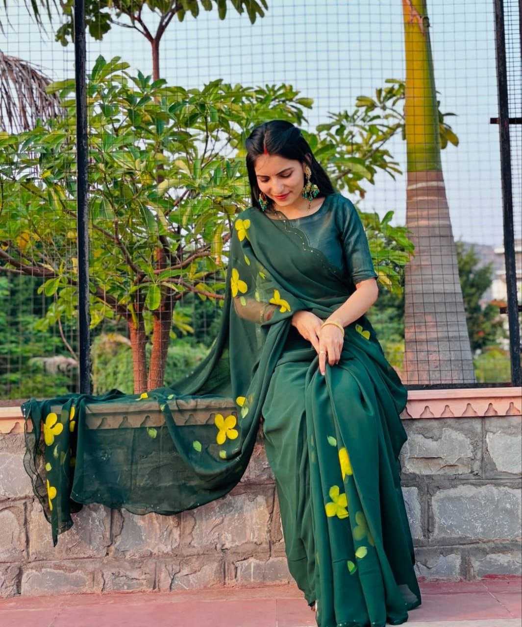 Ynf Georgette KESH518 4396 Sarees Wedding Collections Festive Collections Wholesale Georgette Sarees Sequence Sarees Sarees With Blouse Manufacturer