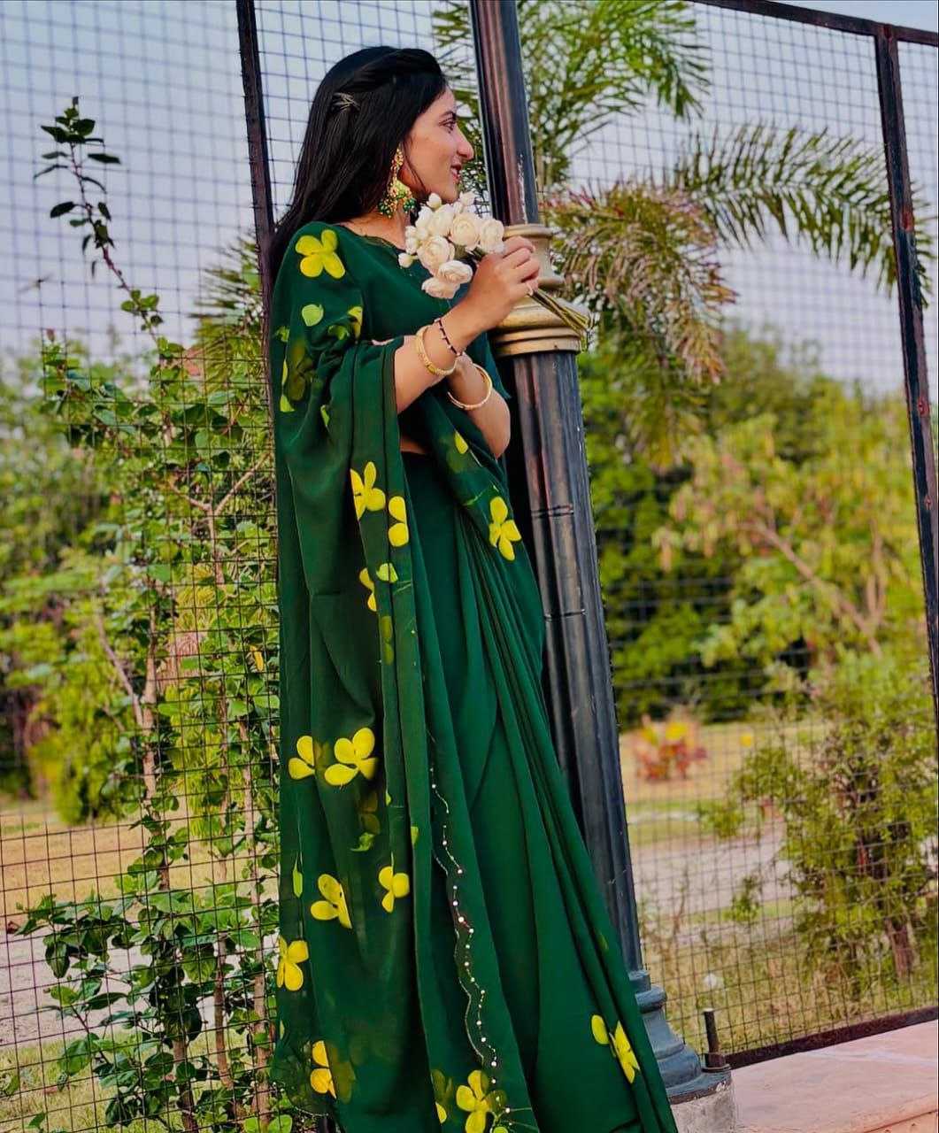 Ynf Georgette KESH518 4396 Sarees Wedding Collections Festive Collections Wholesale Georgette Sarees Sequence Sarees Sarees With Blouse Manufacturer
