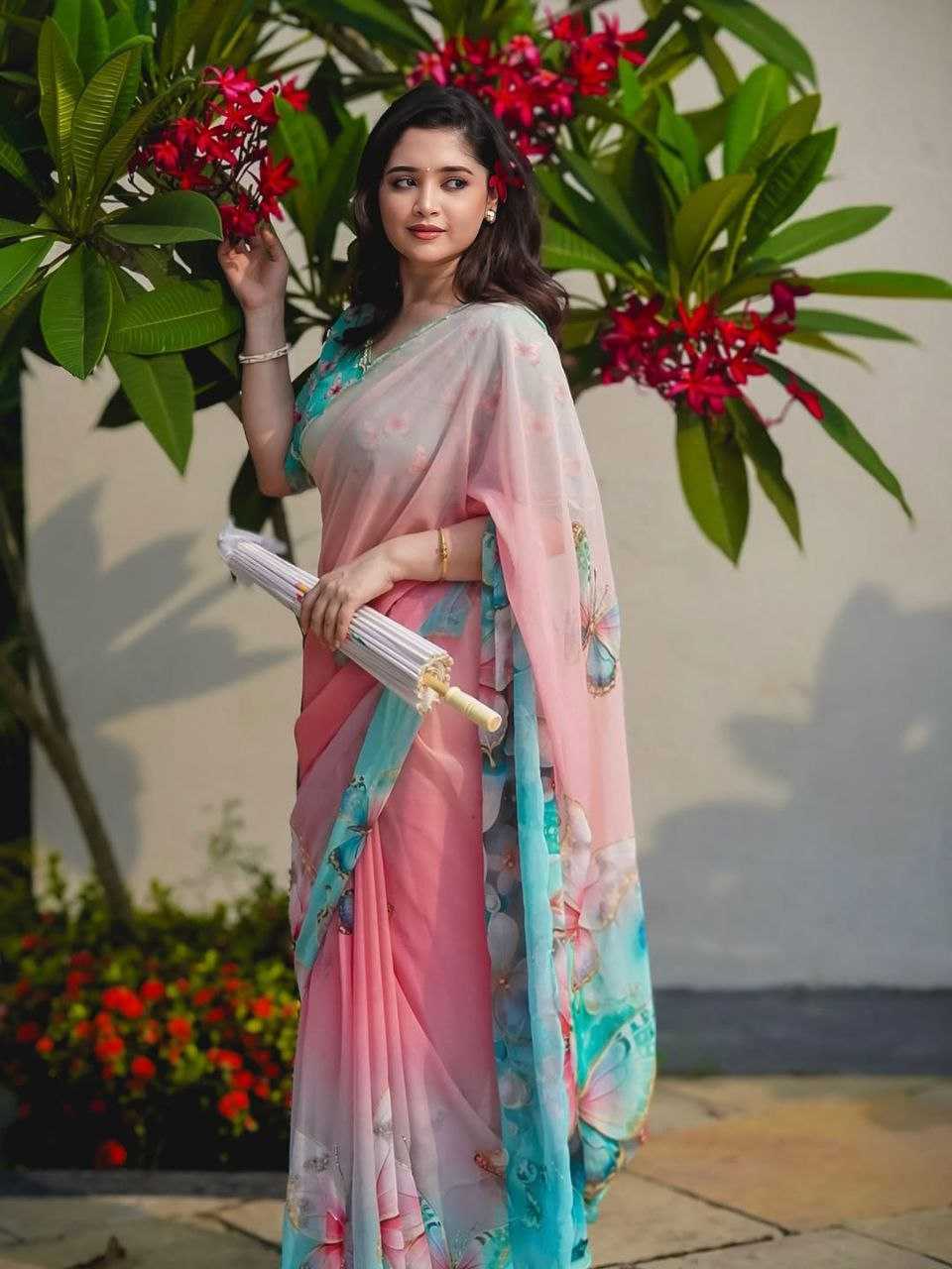 Ynf Georgette KESH518 4401 Sarees Wedding Collections Festive Collections Wholesale Printed Sarees Georgette Sarees Hand Work Sarees Manufacturer