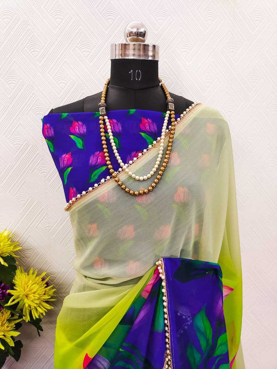 Ynf Georgette KESH518 4408 Sarees Wholesale Designer Sarees Ready To Wear Sarees Party Wear Sarees Manufacturer