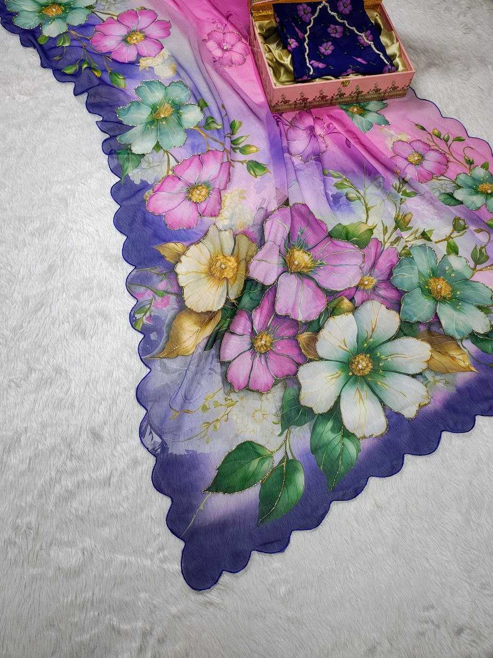 Ynf Georgette KESH518 4410 Sarees Wholesale Party Wear Sarees Fancy Sarees Hand Work Sarees Stone Work Saree Cutwork Saree Manufacturer