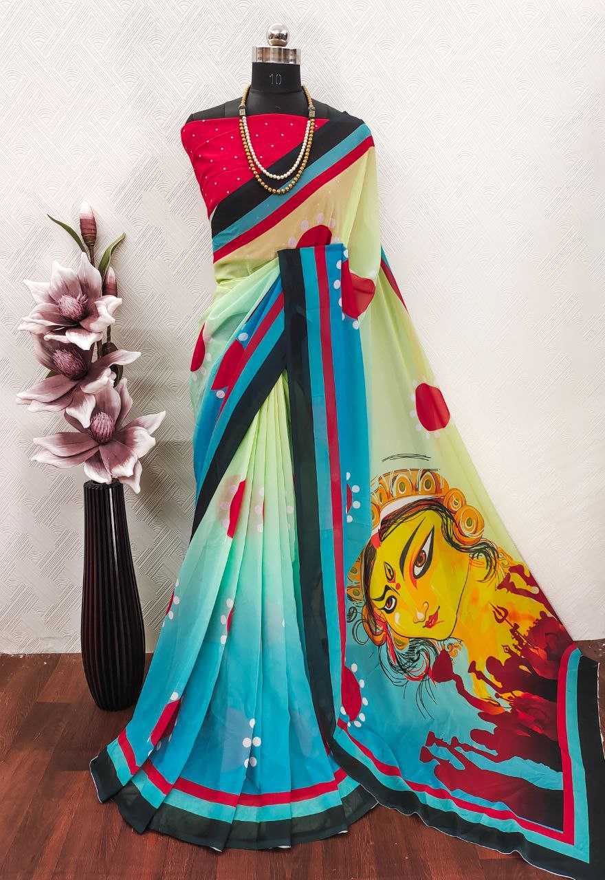 Ynf Georgette KESH518 4411 Sarees Festive Collections Wholesale Printed Sarees Georgette Sarees Diwali Collections Manufacturer