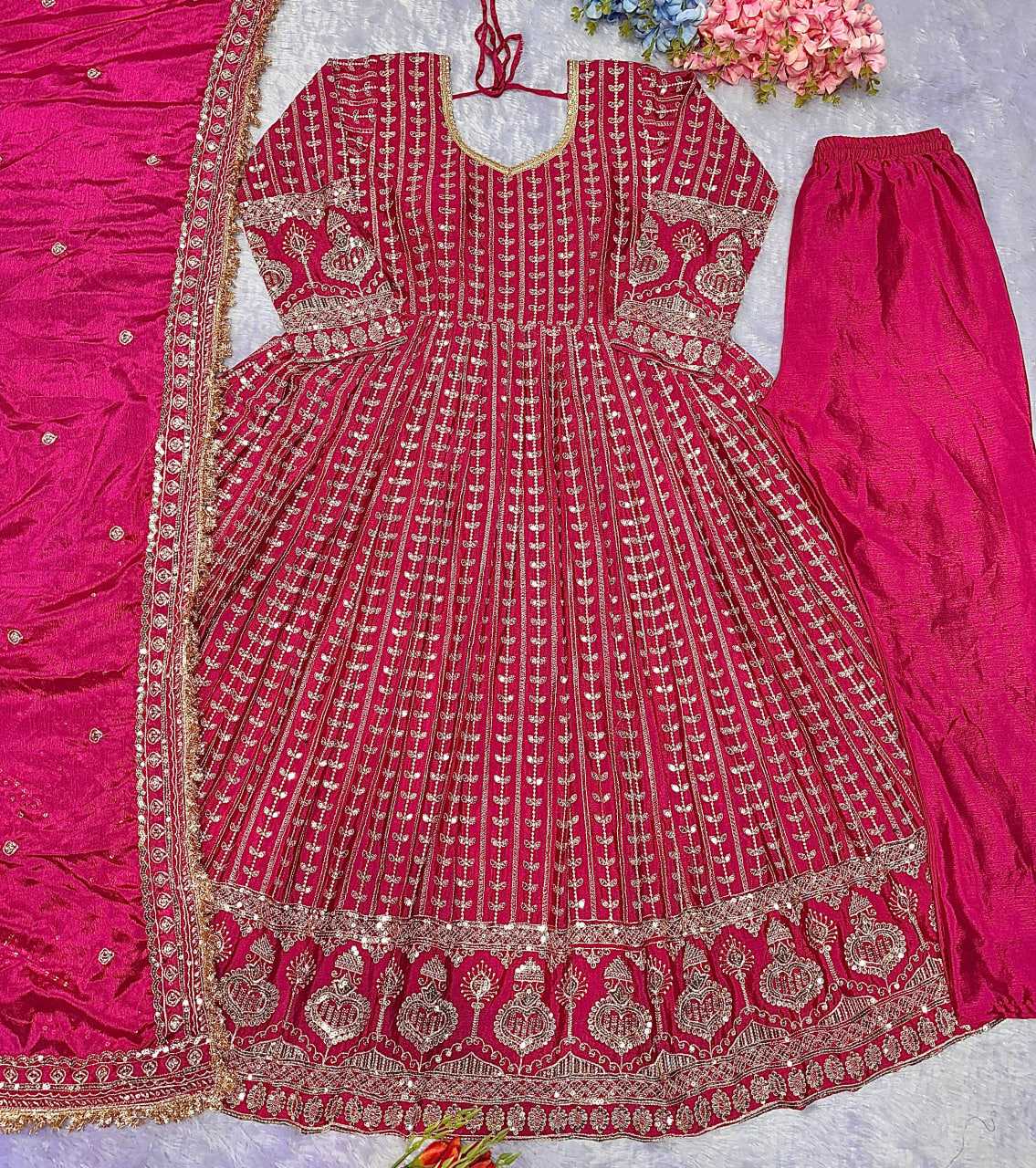 Ynf Georgette KESH523 077 Gowns Wholesale Embroidery Gowns Anarkali Gown Georgette Gown Manufacturer