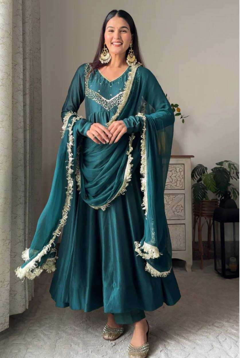Ynf Georgette KESH523 239 Gowns Wholesale Fancy Gowns Embroidery Gowns Party Wear Gowns Manufacturer