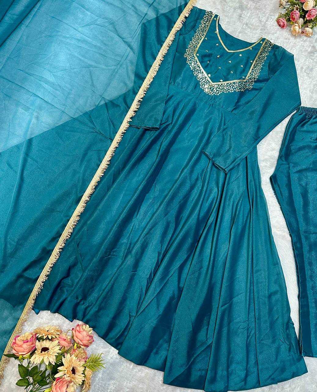 Ynf Georgette KESH523 239 Gowns Wholesale Fancy Gowns Embroidery Gowns Party Wear Gowns Manufacturer