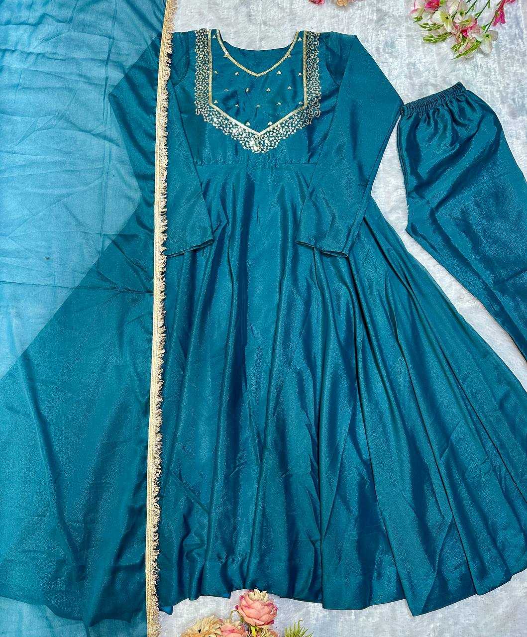 Ynf Georgette KESH523 239 Gowns Wholesale Fancy Gowns Embroidery Gowns Party Wear Gowns Manufacturer