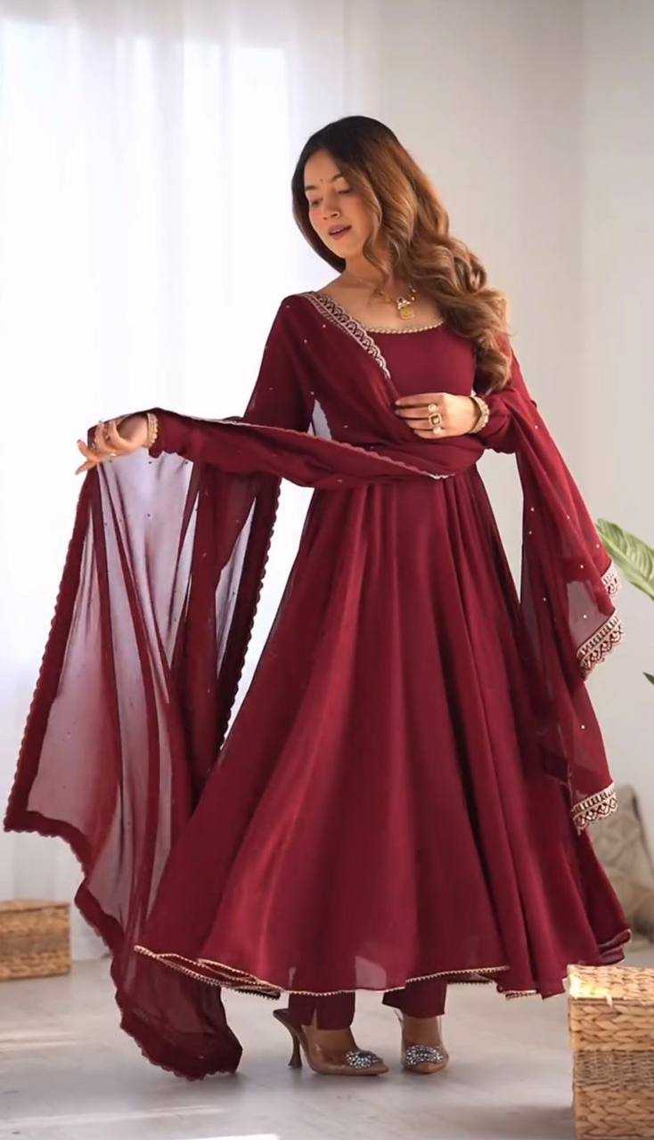 Ynf Georgette KESH523 239 Gowns Wholesale Fancy Gowns Embroidery Gowns Party Wear Gowns Manufacturer