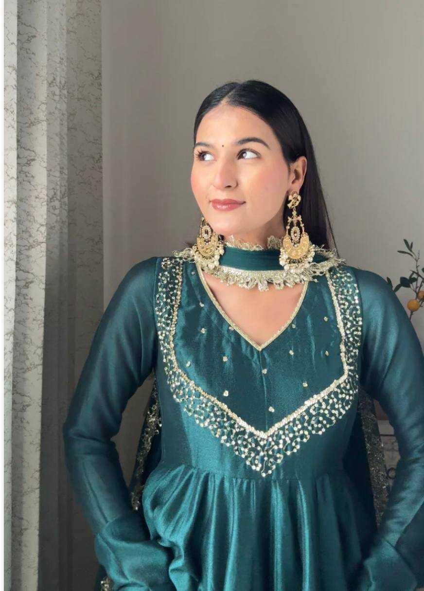 Ynf Georgette KESH523 239 Gowns Wholesale Fancy Gowns Embroidery Gowns Party Wear Gowns Manufacturer