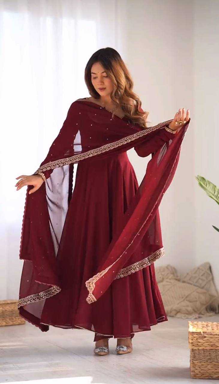 Ynf Georgette KESH523 239 Gowns Wholesale Fancy Gowns Embroidery Gowns Party Wear Gowns Manufacturer