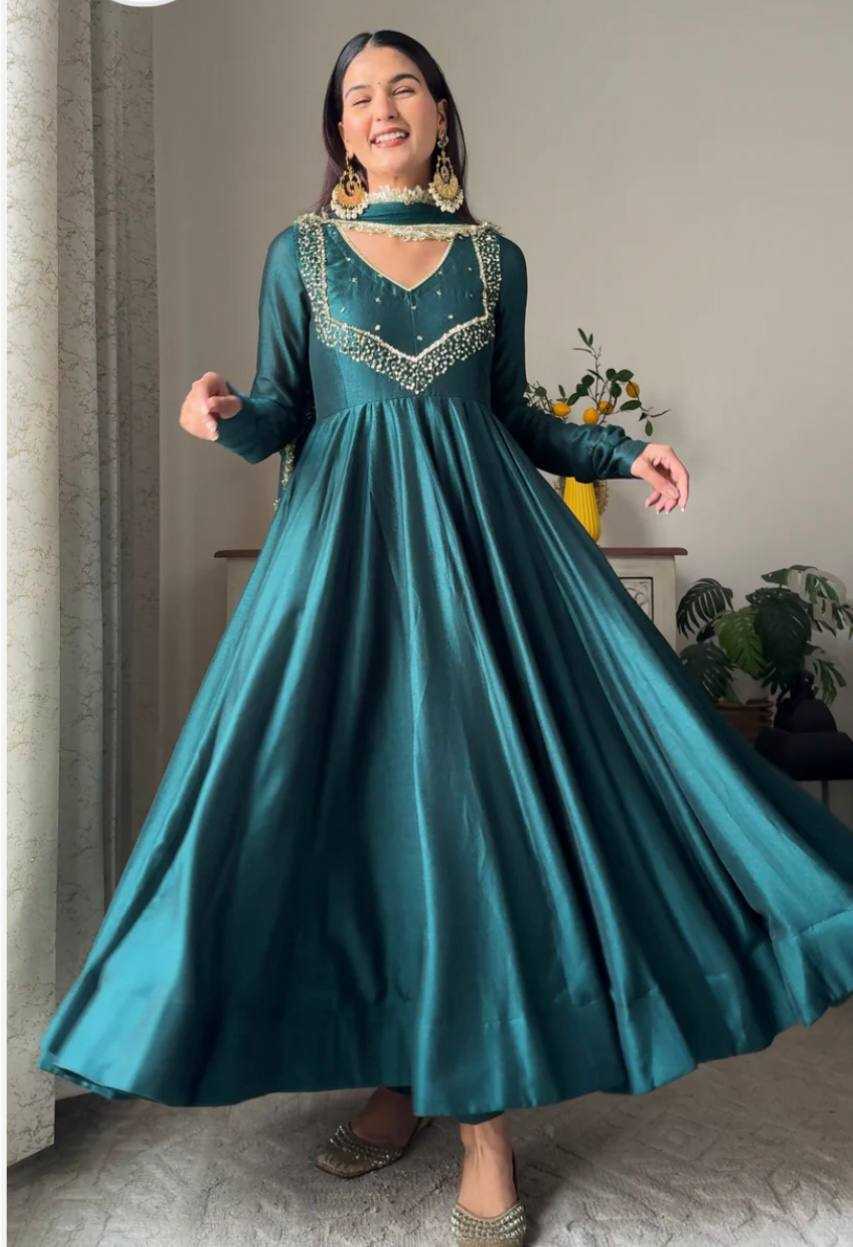 Ynf Georgette KESH523 239 Gowns Wholesale Fancy Gowns Embroidery Gowns Party Wear Gowns Manufacturer
