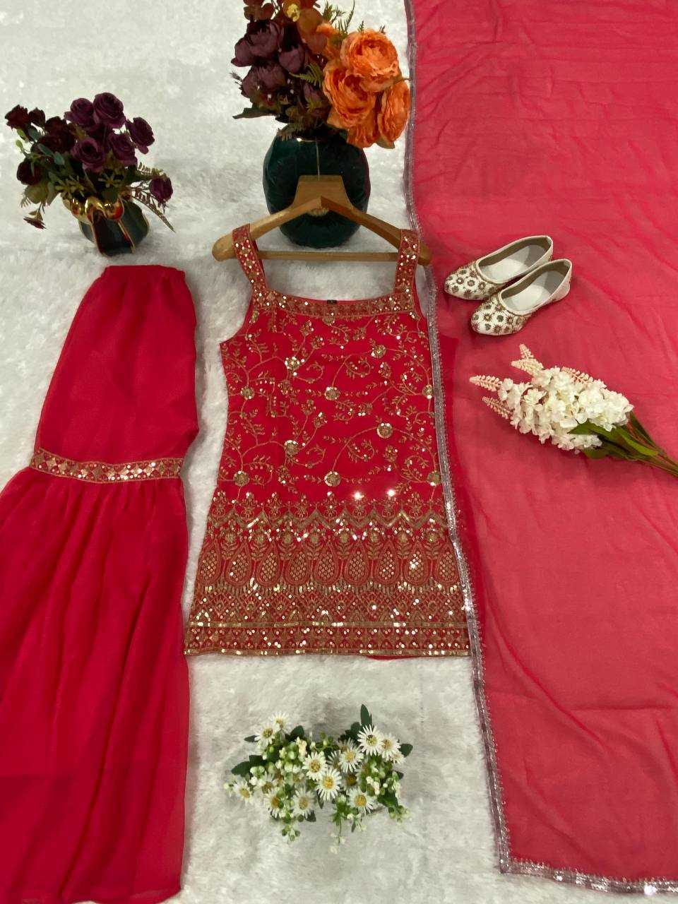 Ynf Georgette KESH526 93 Suits & Dresses Wholesale Sharara Salwar Suits Embroidery Suits Georgette Suit Manufacturer