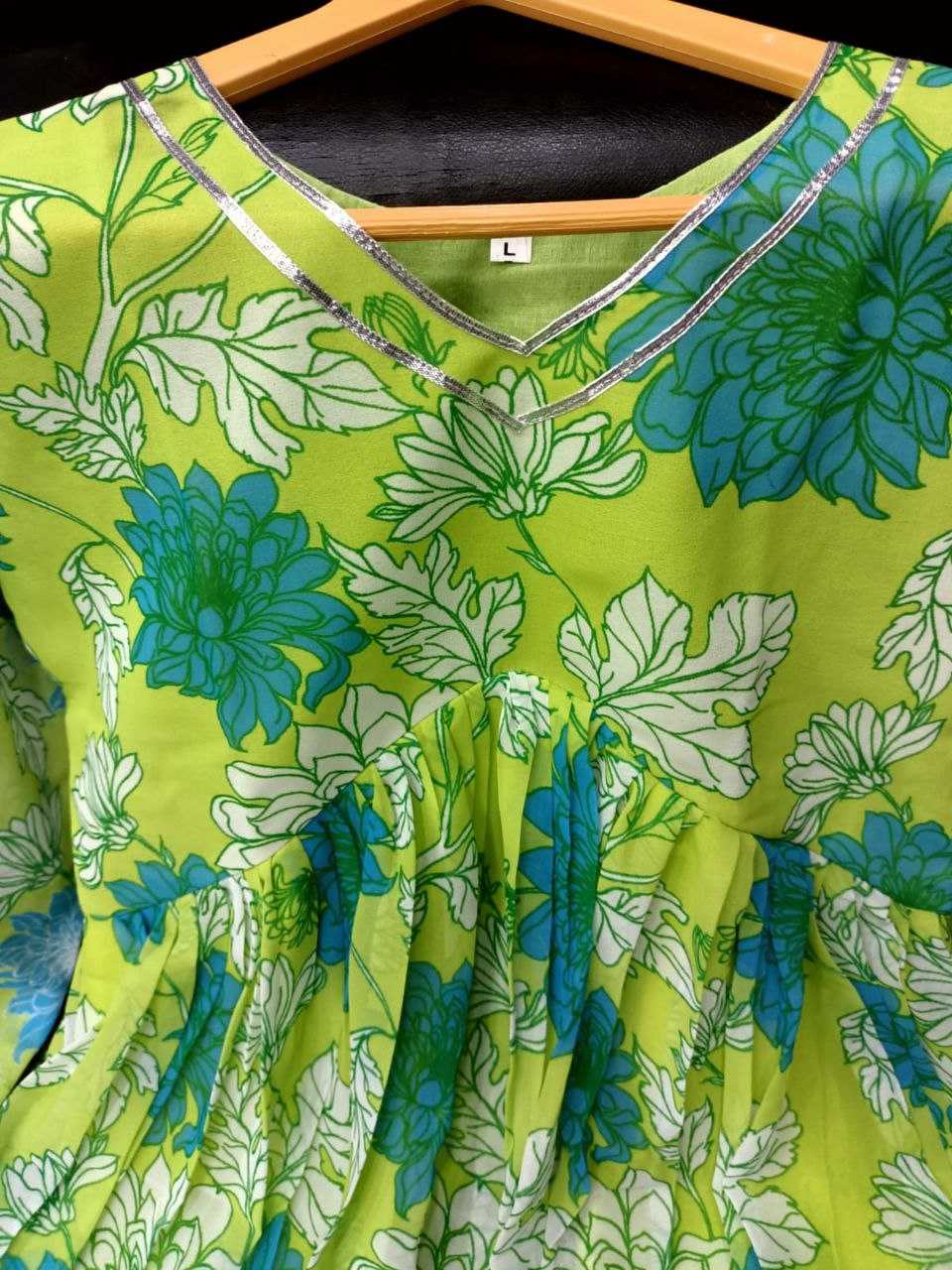 Ynf Georgette KESH527 303 Gowns Wholesale Printed Gowns Fancy Gowns Full Sleeve Gowns Manufacturer